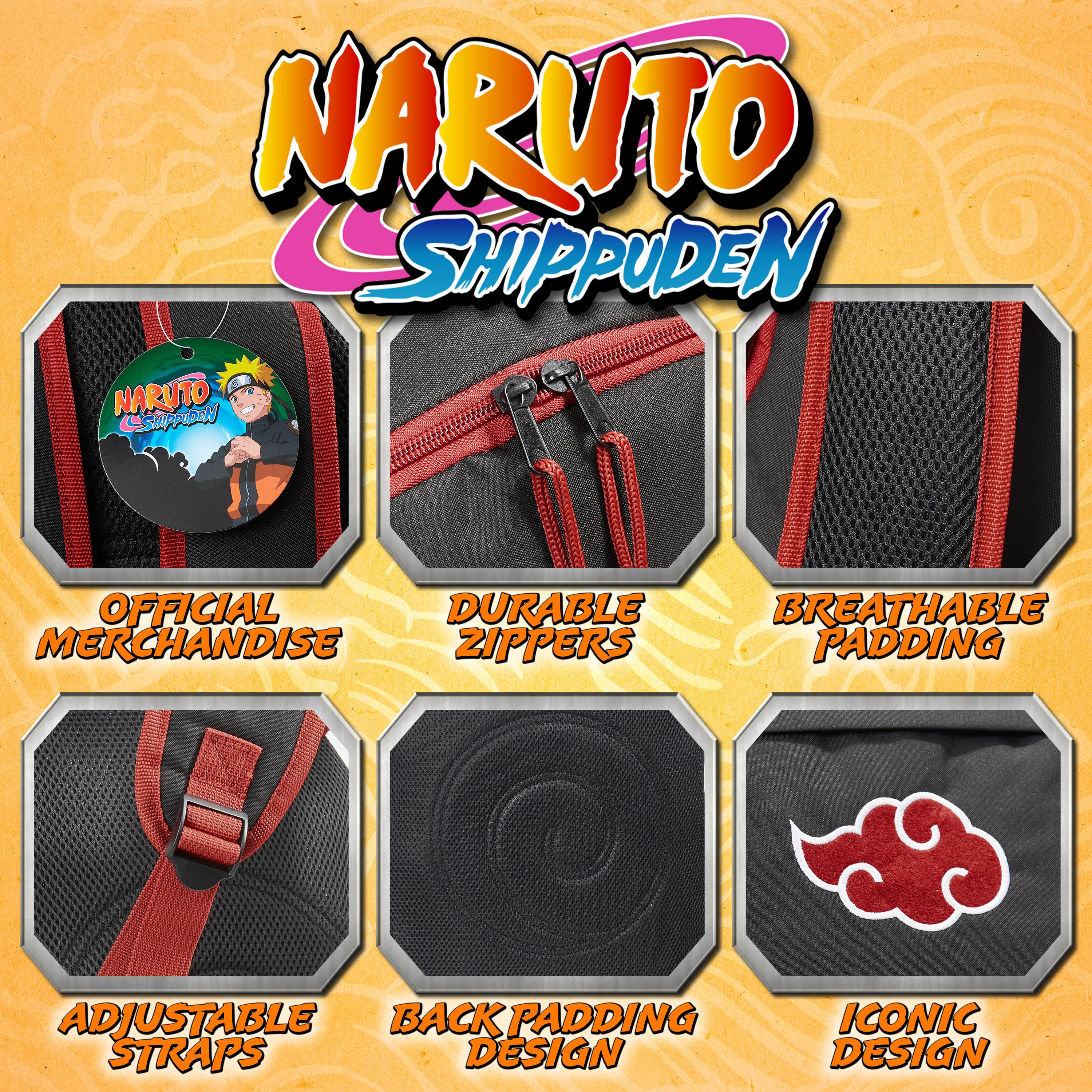 Naruto Backpack - Akatsuki Anime School Bag - Image 7