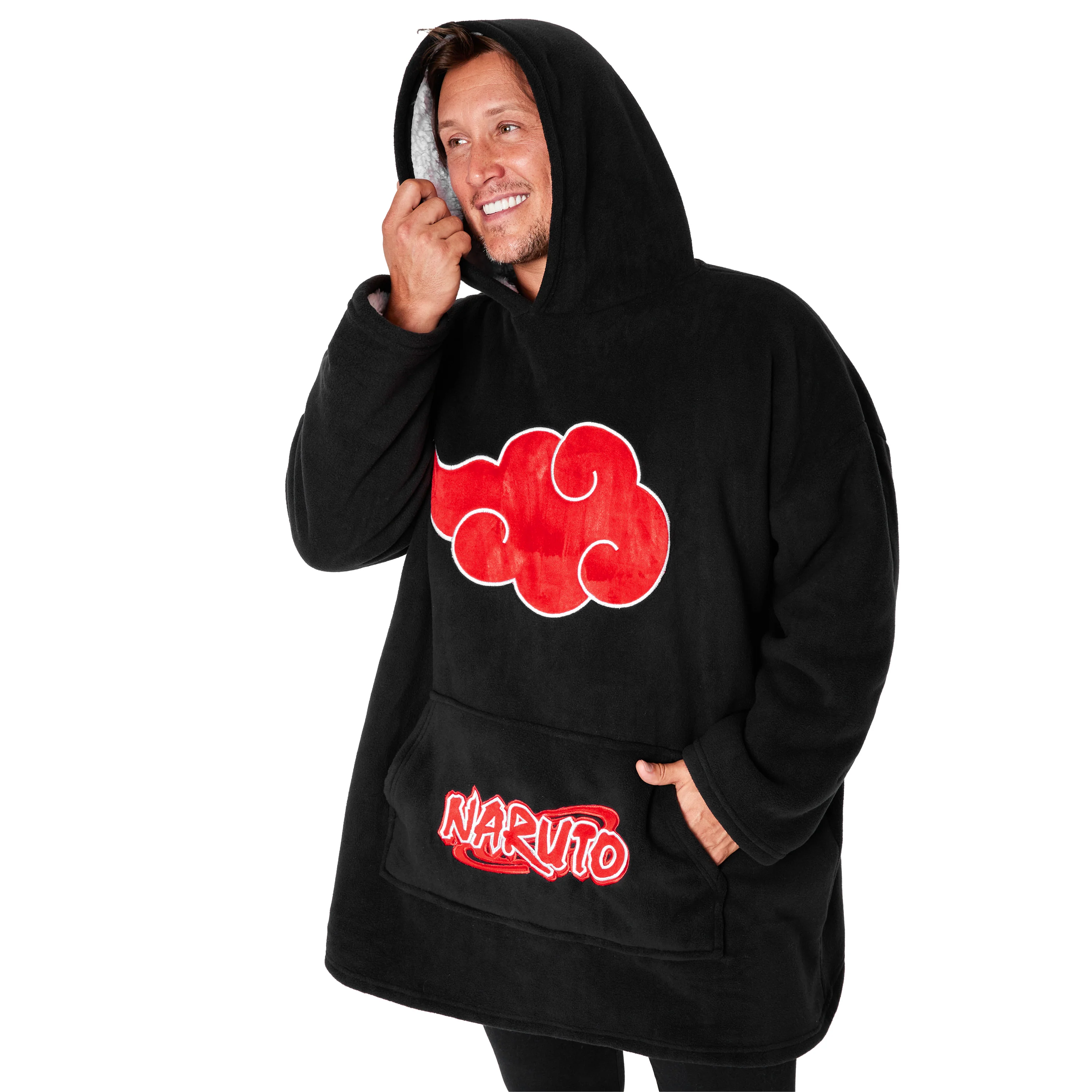 Naruto Blanket Hoodie for Men and Teenagers - Cosy Oversized Fleece Hoodie One Size
