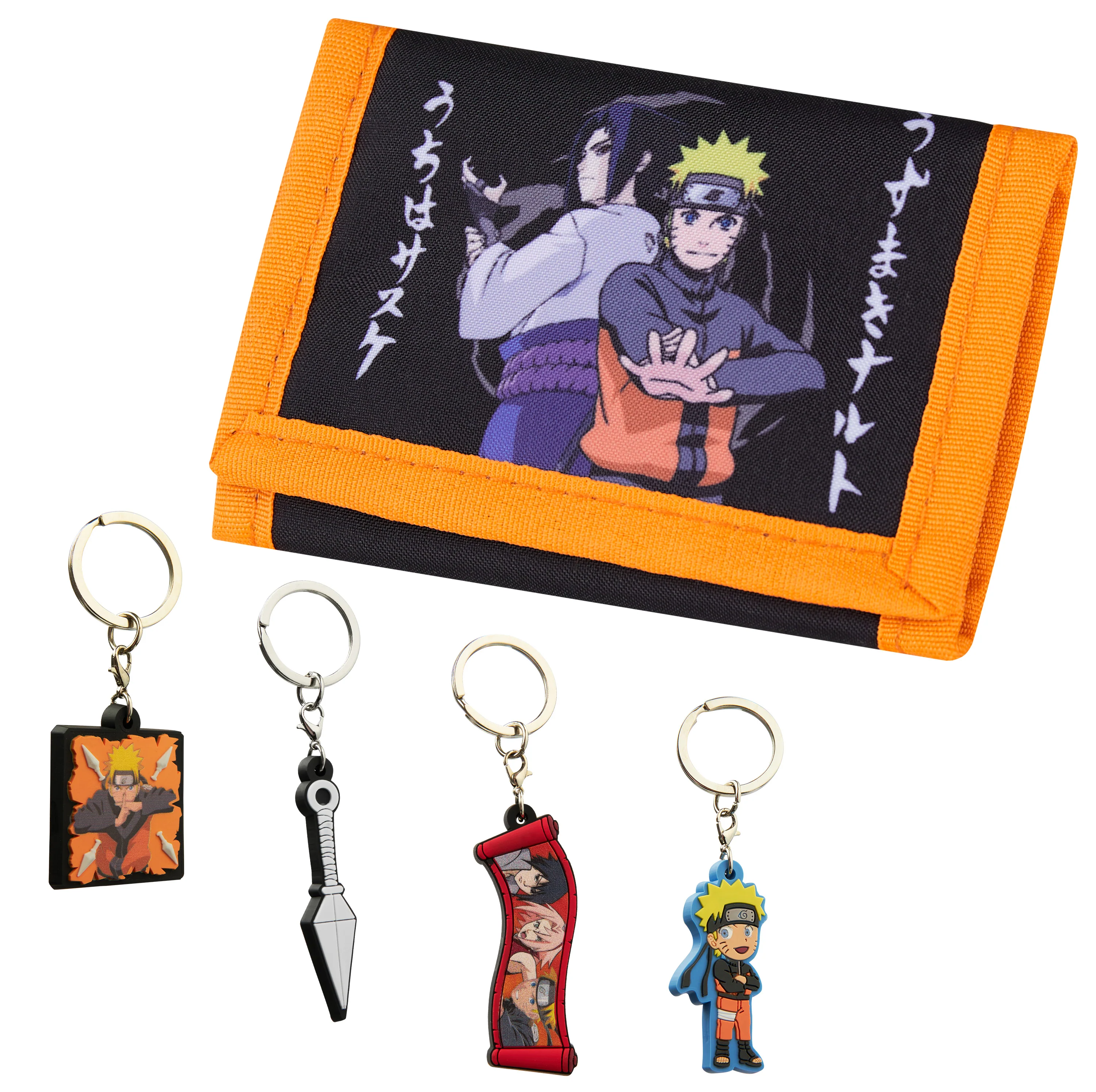 Naruto Boys Wallet and Keyrings for Kids - Wallet & keyring Set