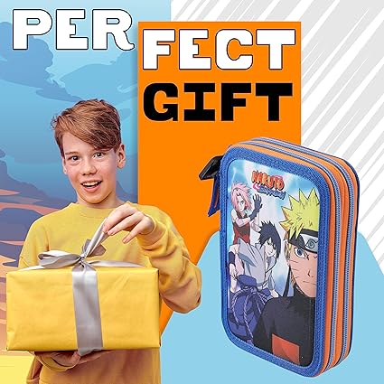 Naruto Pencil Case with Stationery Included School Supplies Filled Large Pencil Case - Image 3