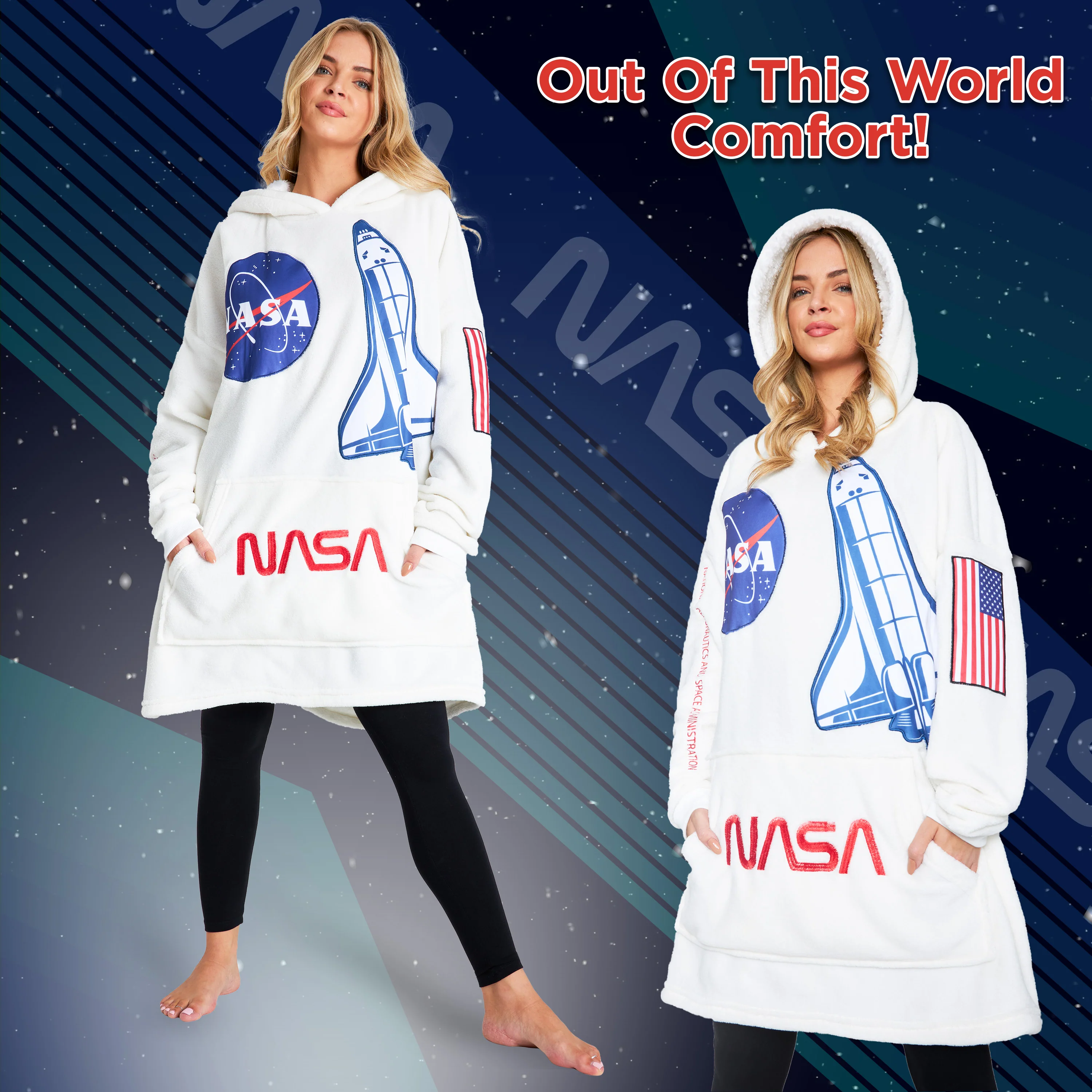 Nasa Blanket Hoodie for Men & Women - Oversized Fleece Hoodie - Image 3