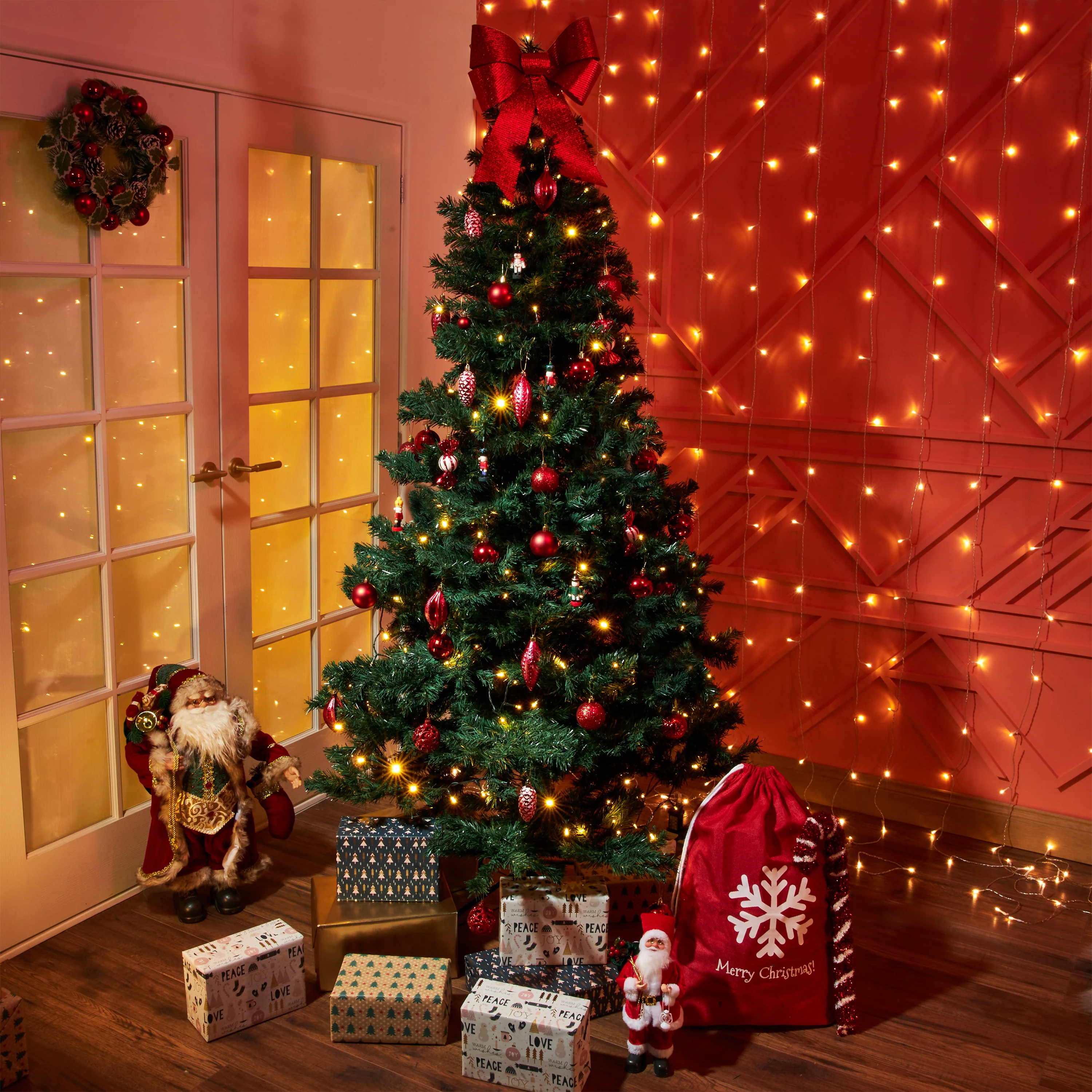 DECO EXPRESS Christmas Tree with Metal Stand Artificial Tree (Green 6.8ft) - Image 5