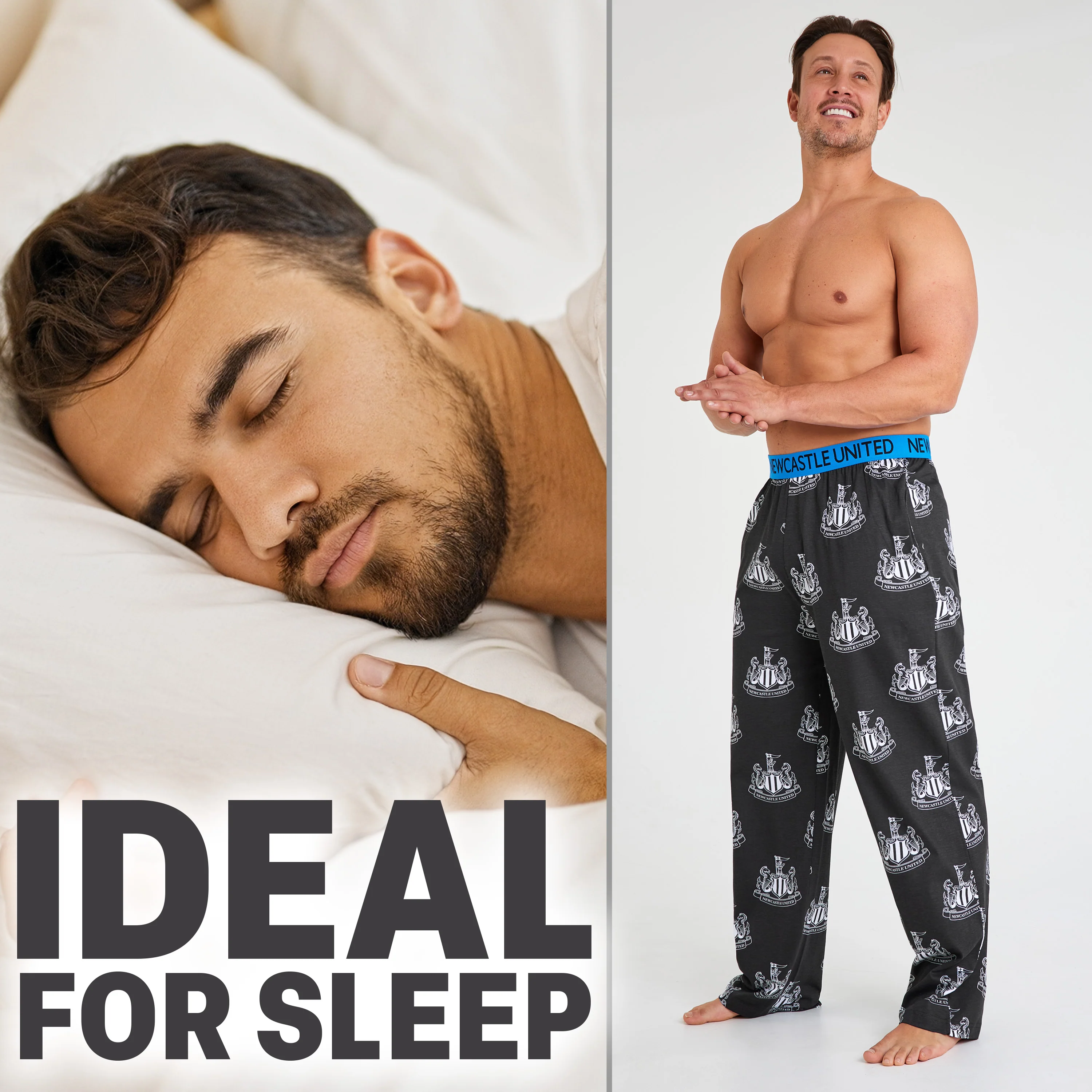 NEWCASTLE UNITED F.C. Pyjama Bottoms for Men Teenagers, Comfy Nightwear Lounge Pants PJs - Football Gifts for Men - Image 3