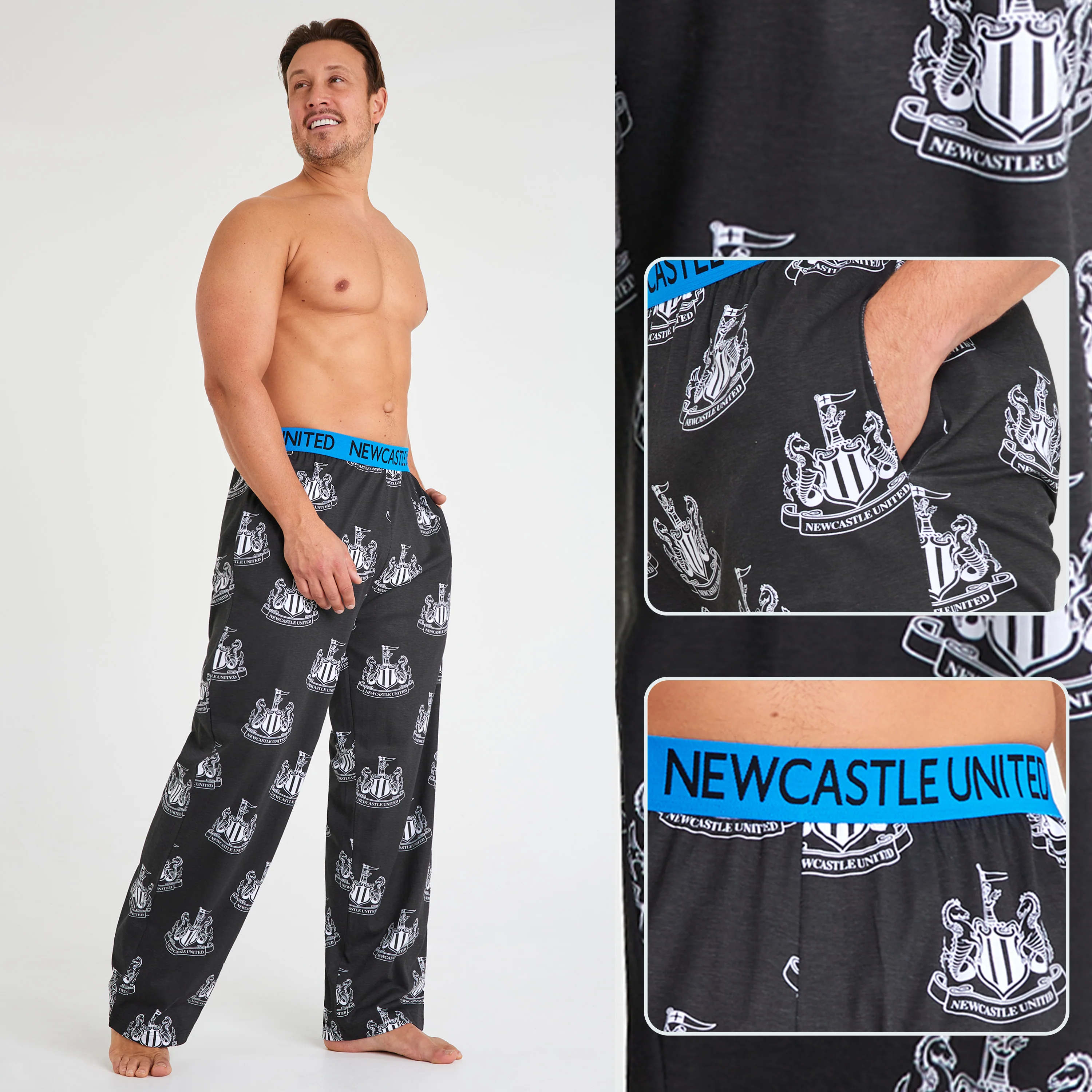 NEWCASTLE UNITED F.C. Pyjama Bottoms for Men Teenagers, Comfy Nightwear Lounge Pants PJs - Football Gifts for Men - Image 4