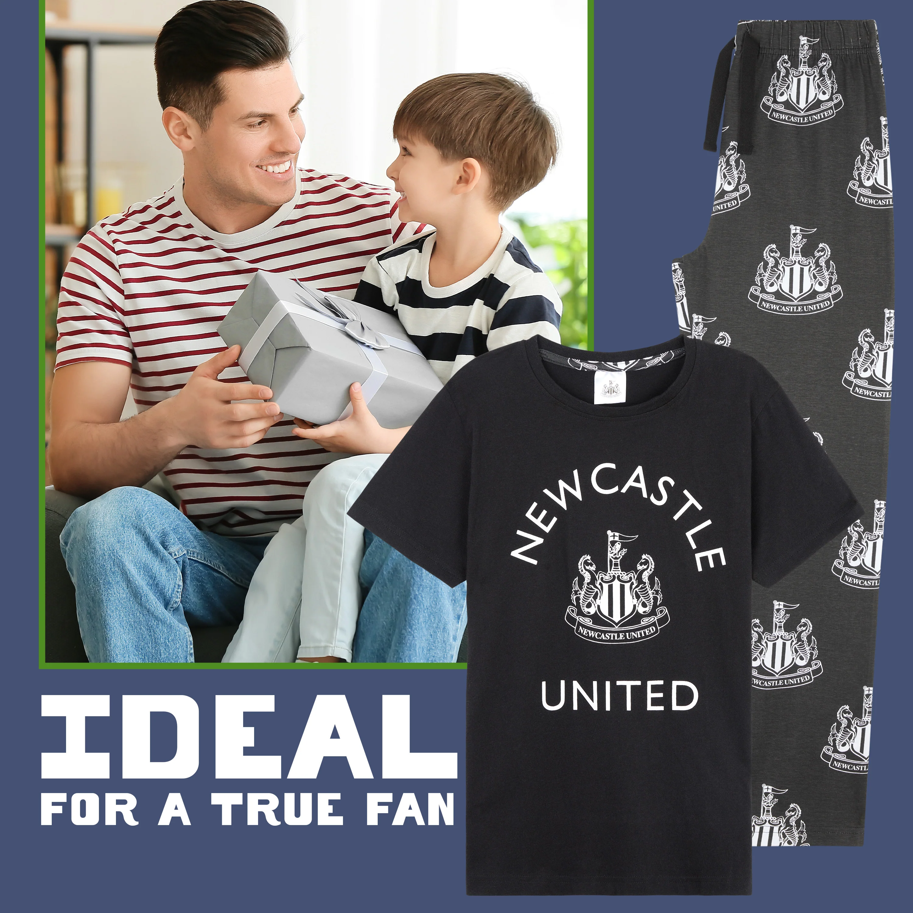 NEWCASTLE UNITED F.C. Pyjamas Set for Boys & Teens - Football Gifts for Boys - Image 2