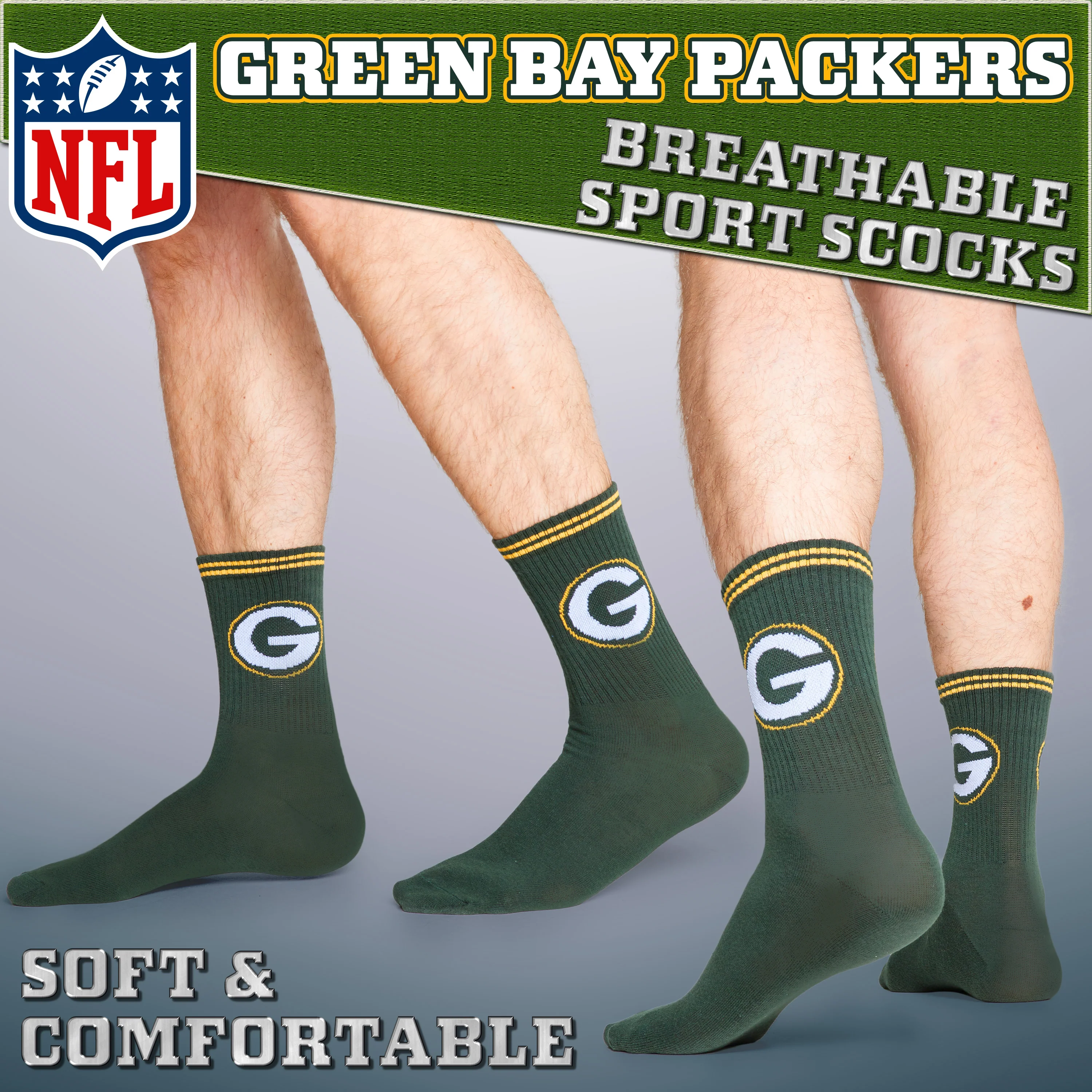 NFL Socks for Adults and Teenagers - Pack of 5 Calf Socks - Image 4