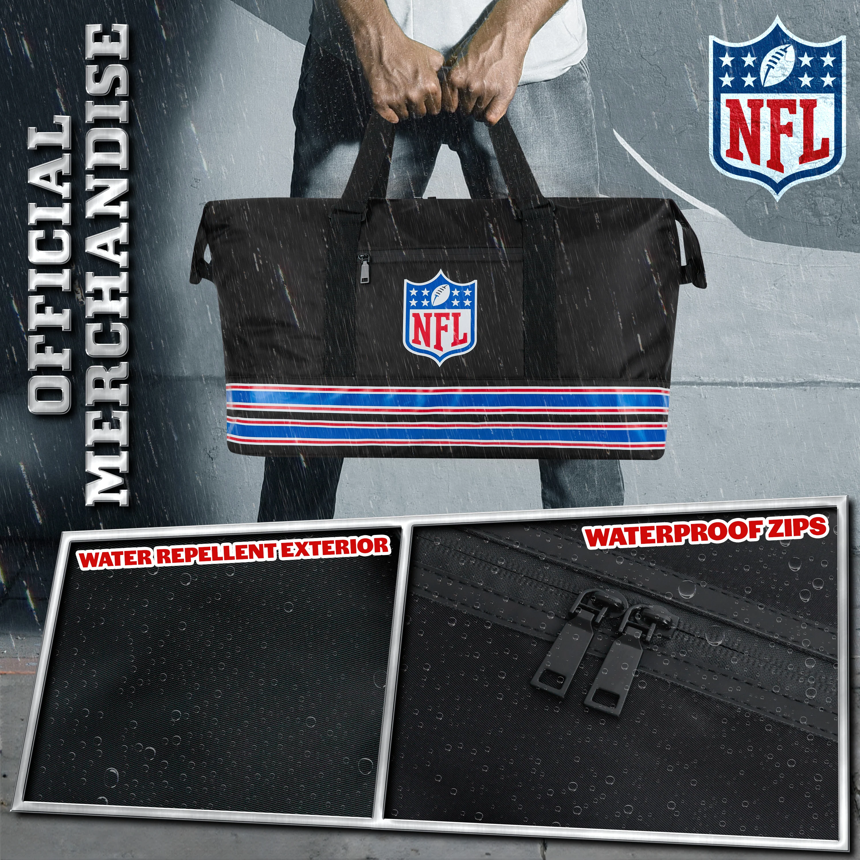 NFL Sports Duffels for Men and Teenagers - Zipped Duffel Bag - Image 3