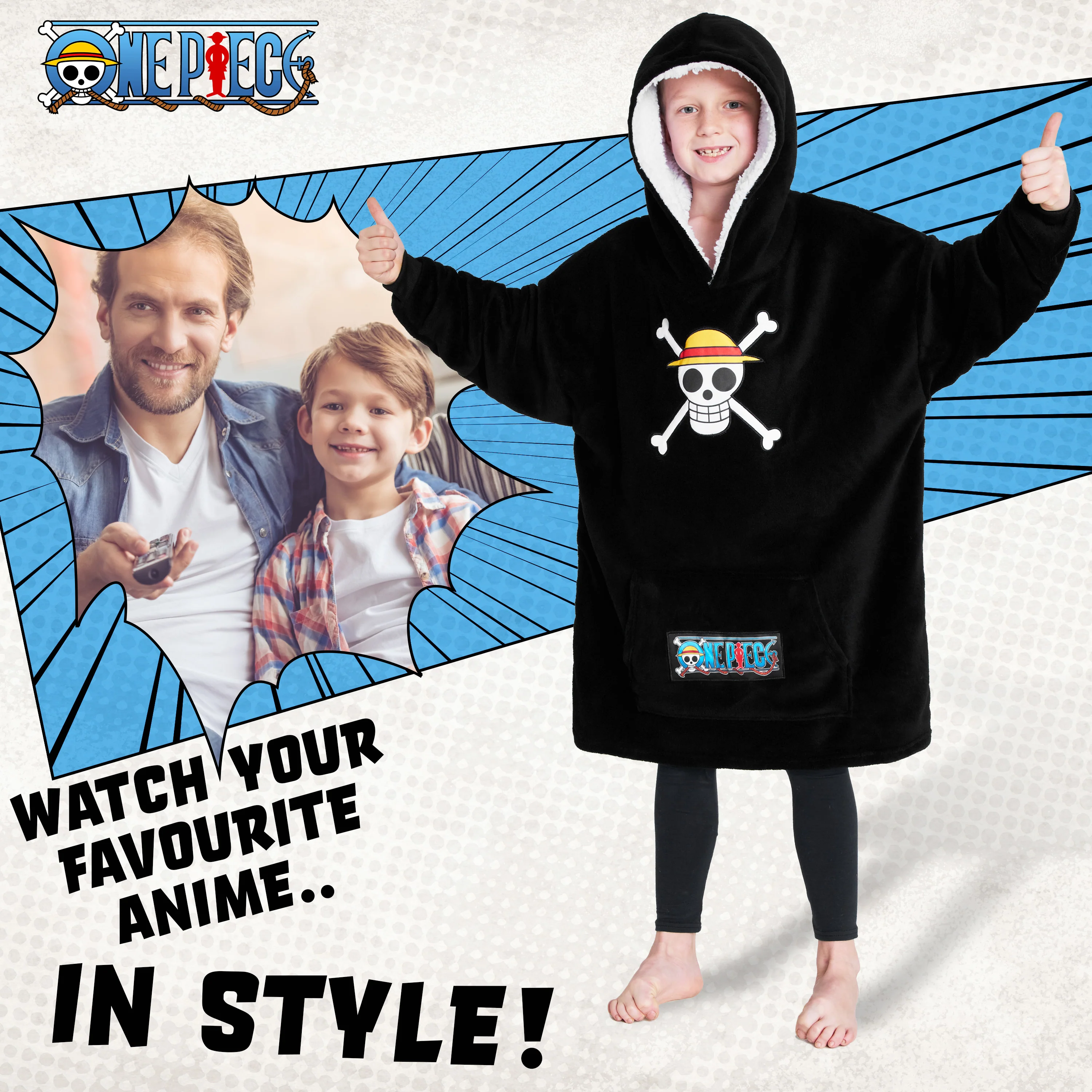 One Piece Fleece Hoodie Blanket for Boys Teenagers - One Size Kids Oversized Hoodie - Image 5
