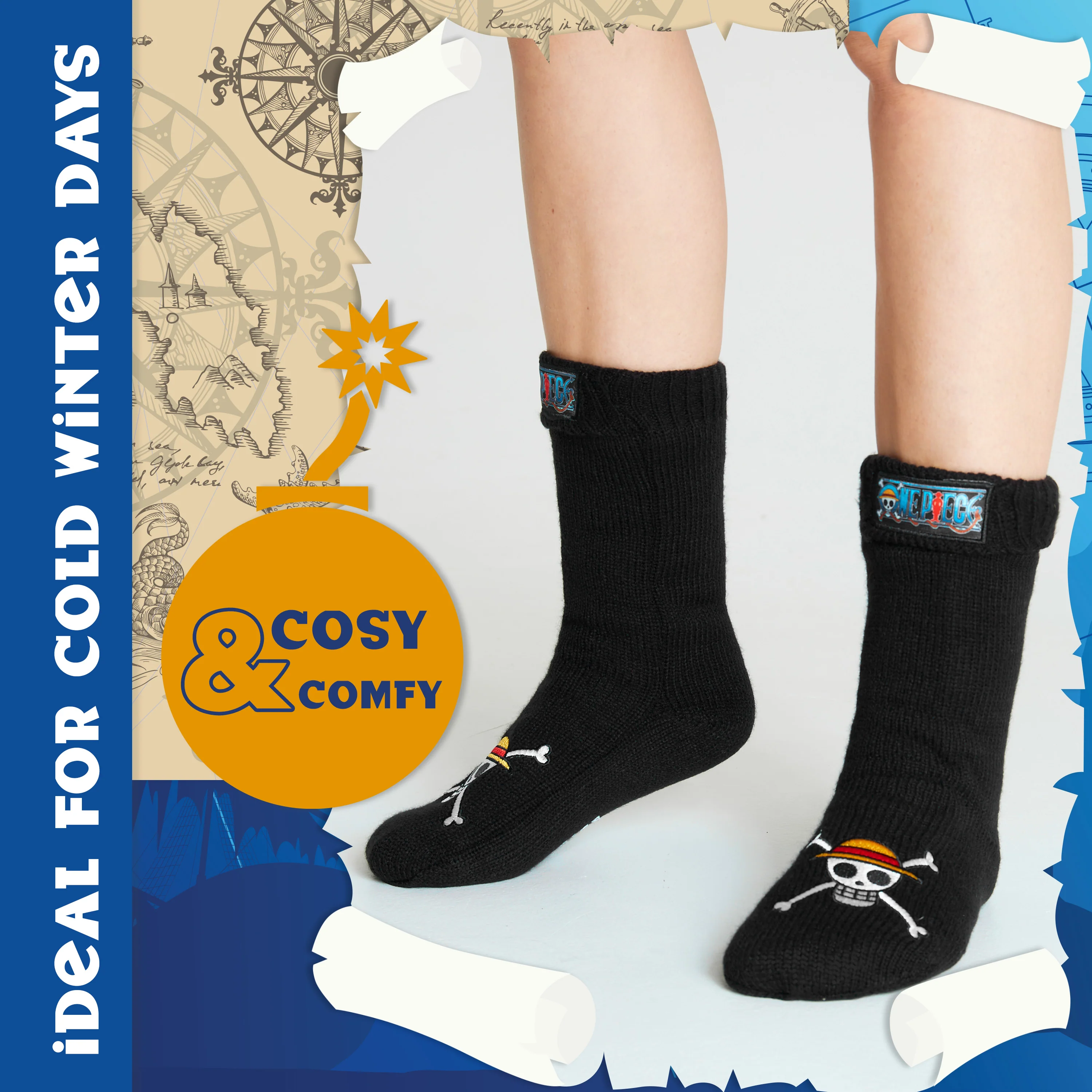 One Piece Fluffy Socks for Teenagers - Soft and Warm Slipper Socks - Image 2