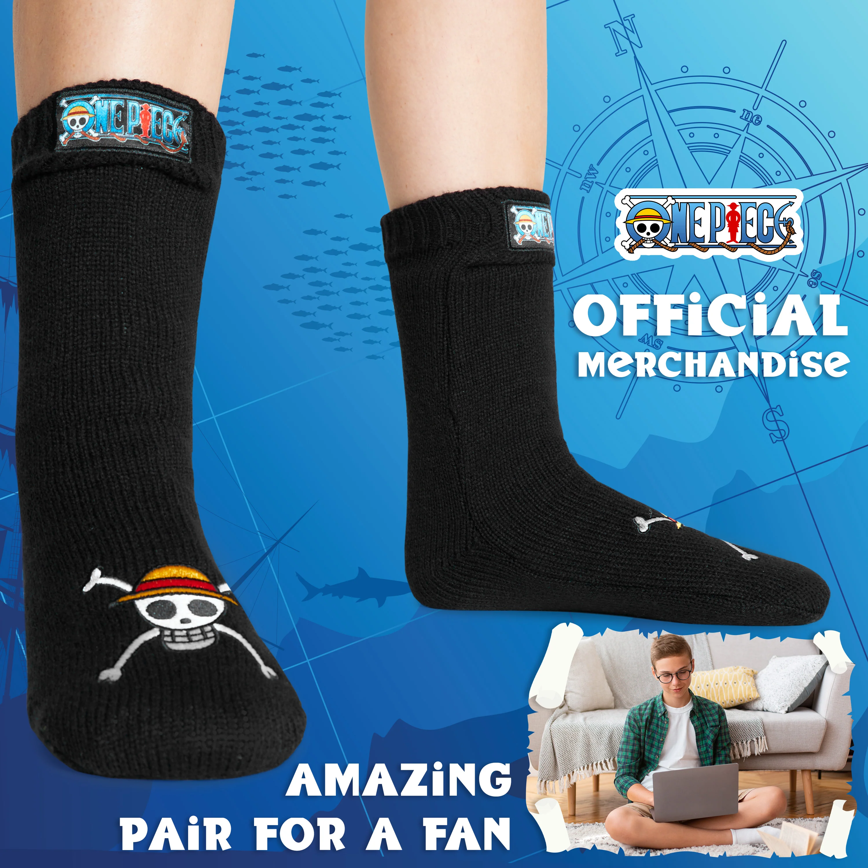 One Piece Fluffy Socks for Teenagers - Soft and Warm Slipper Socks - Image 5