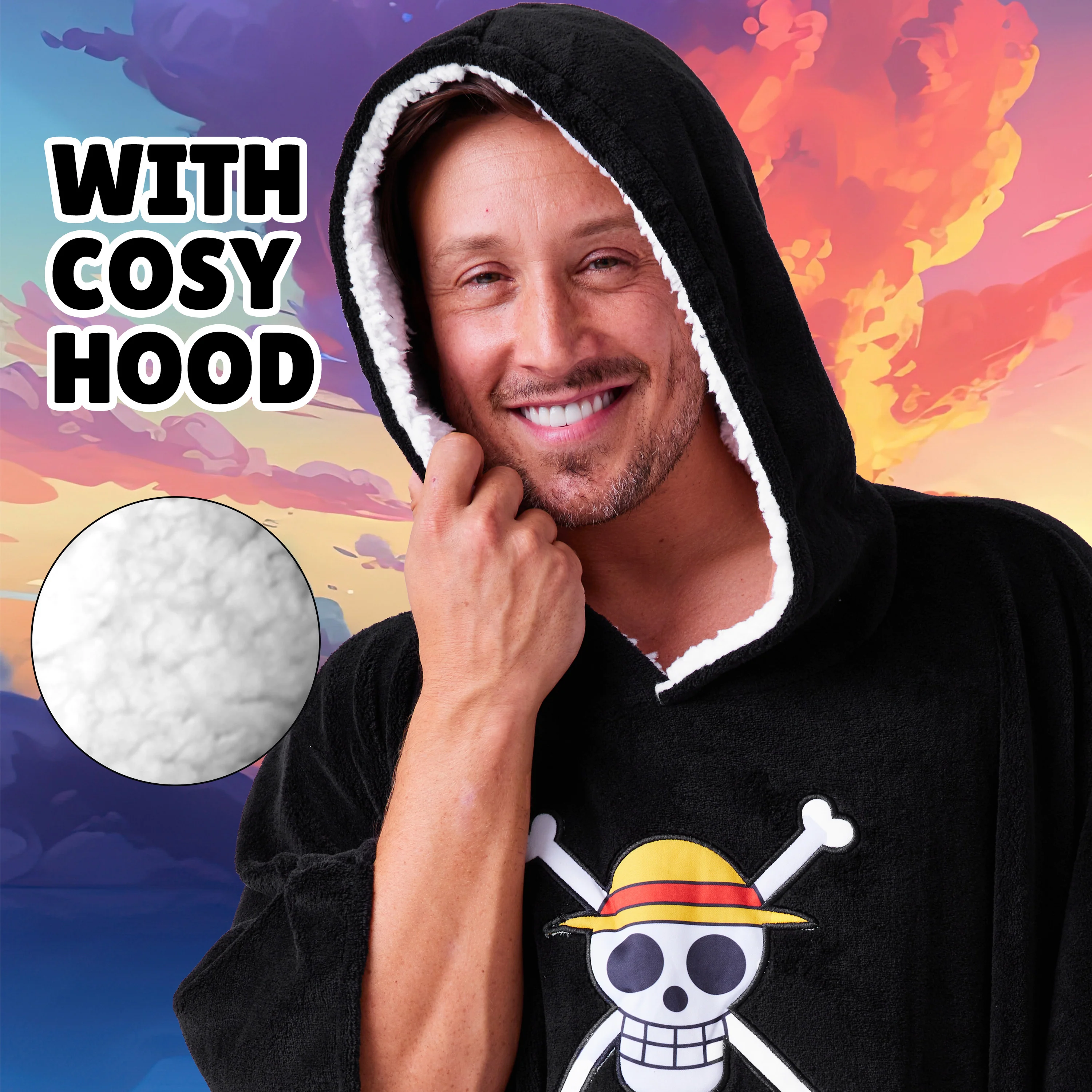 One Piece Hoodie Blanket for Adults and Teenagers Cosy Oversized Wearable Blanket - Image 5