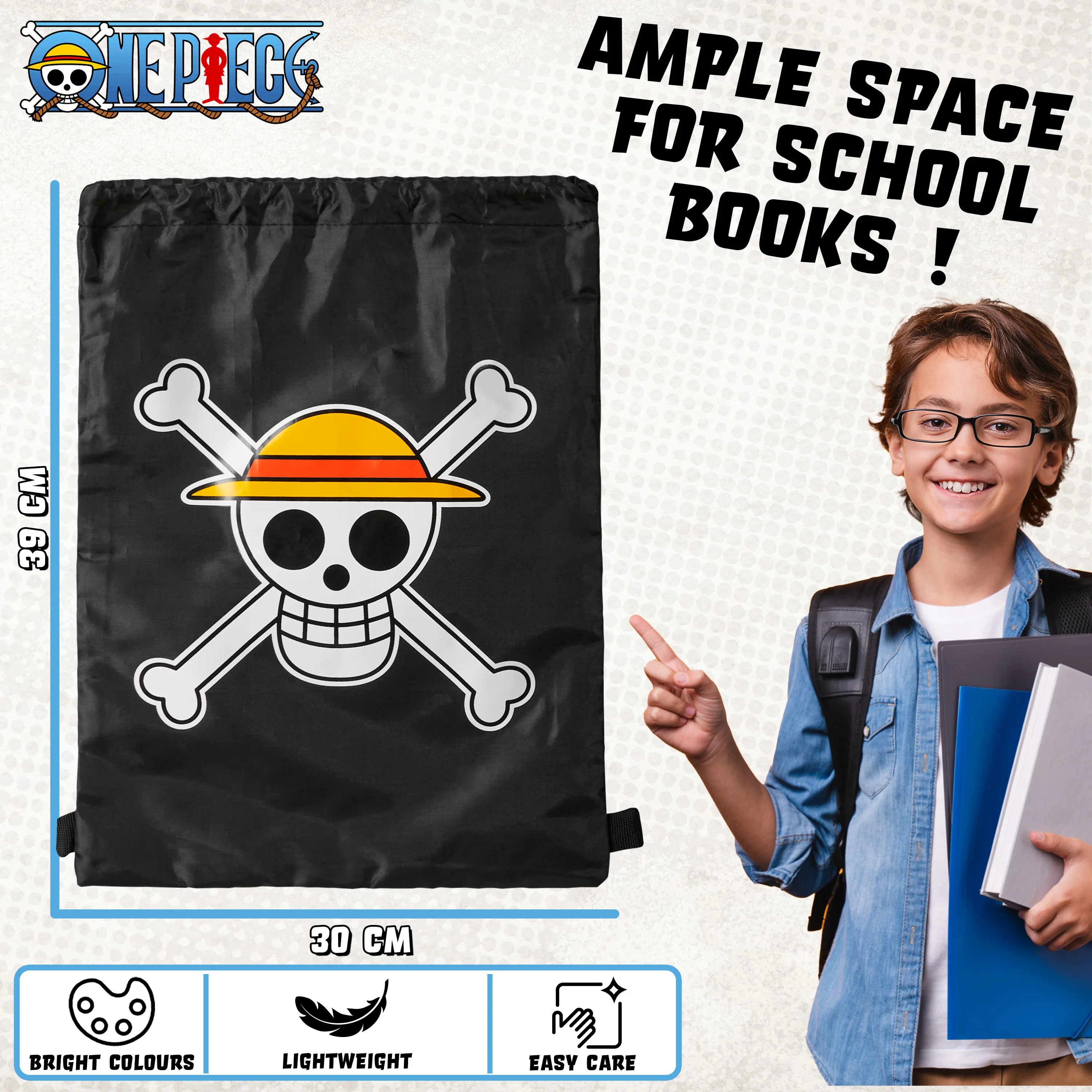 One Piece Kids Drawstring Bag - Anime String Swim Bag for School, Sports, PE Bag - Image 6
