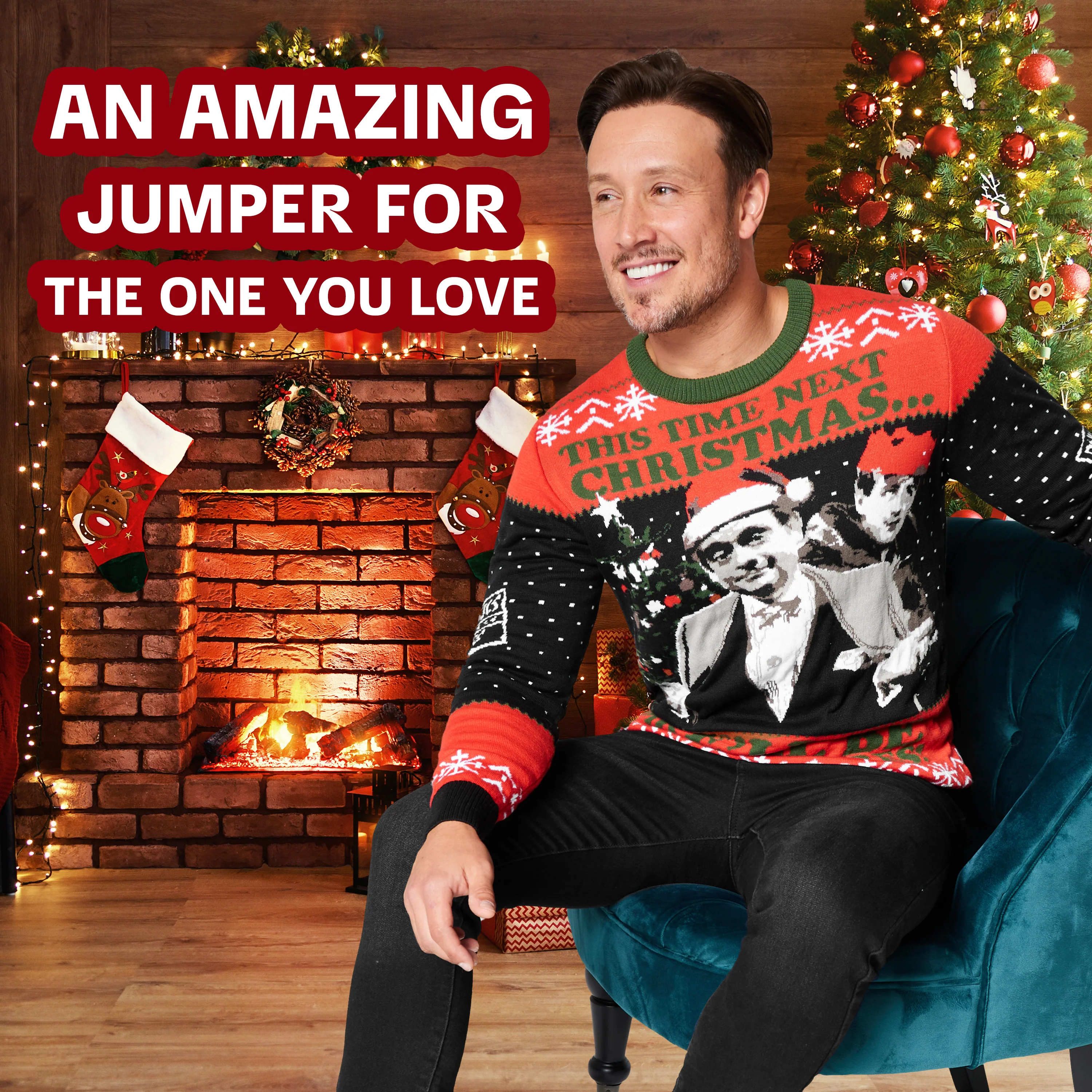 Only Fools and Horses Christmas Jumper for Men - Black/Red - Image 4