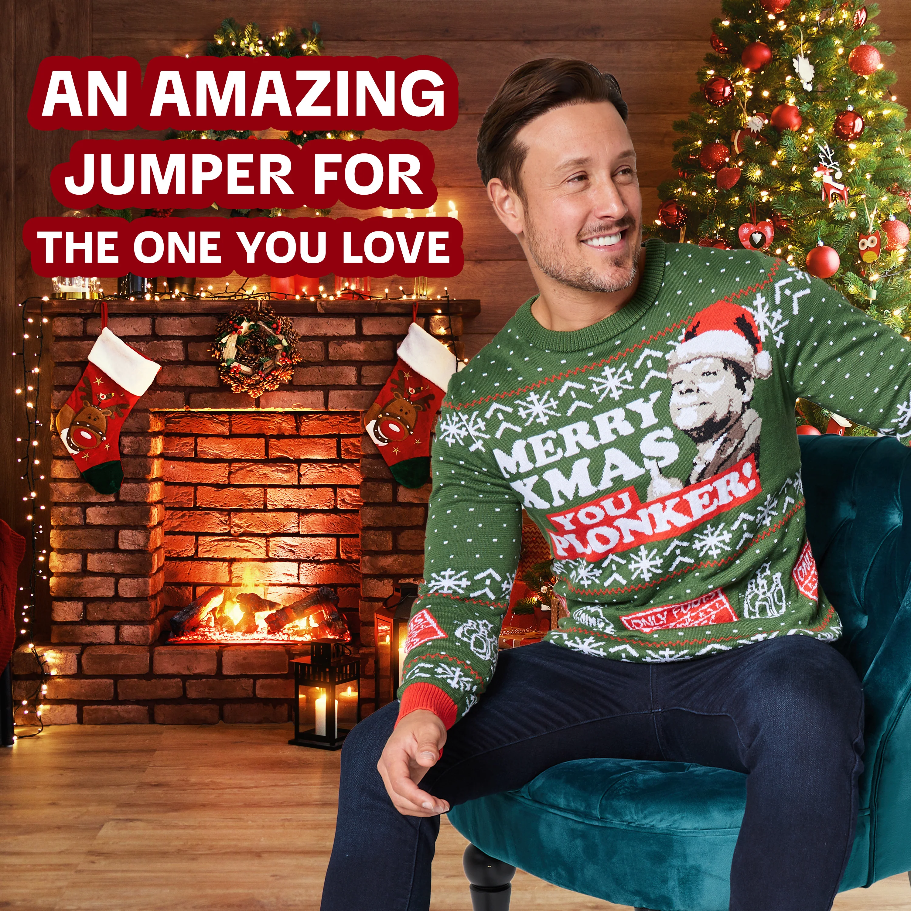 Only Fools and Horses Christmas Jumper for Men - Green - Image 4