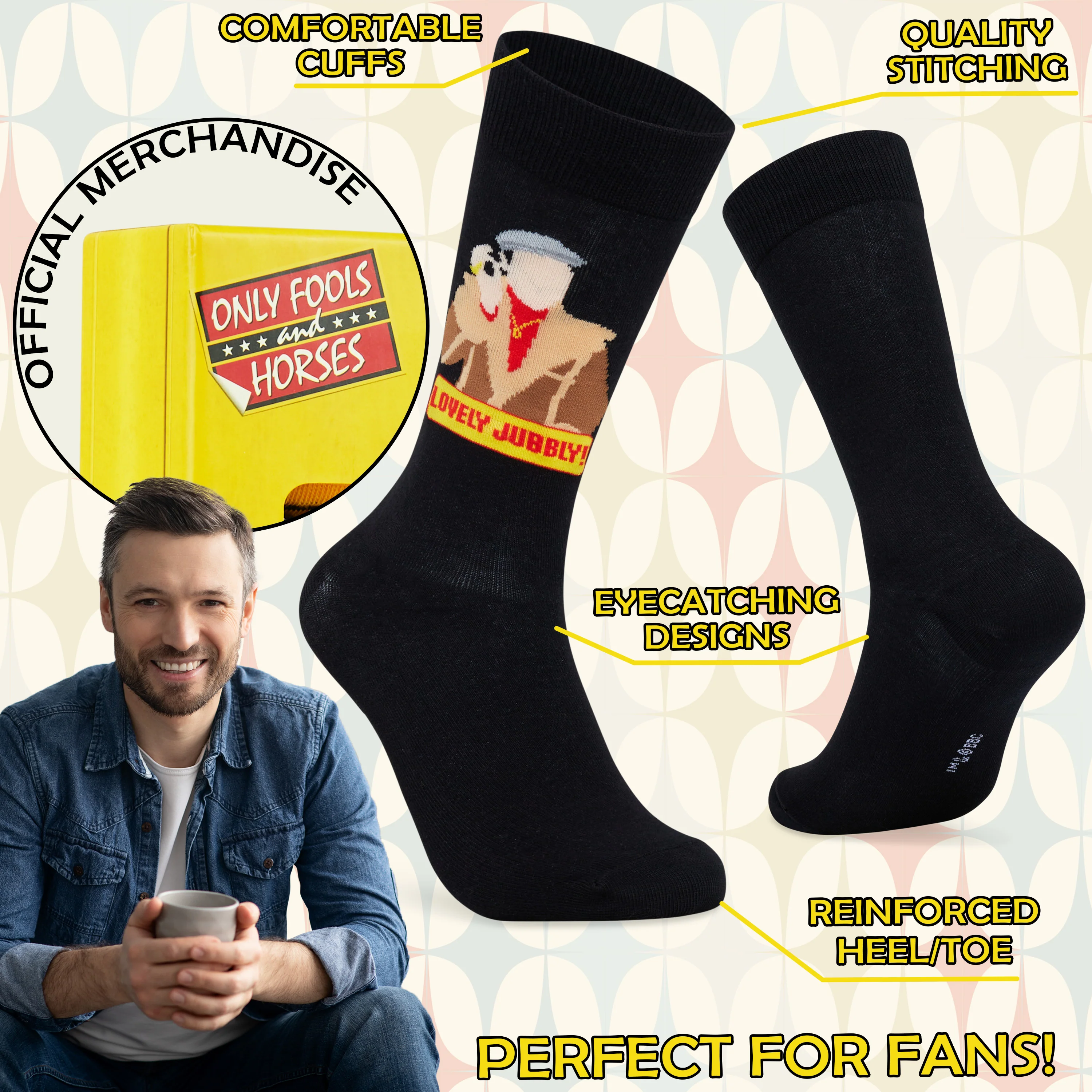Only Fools and Horses Mens Calf Socks, Soft and Breathable Pack of 4 - Gifts for Him - Image 3