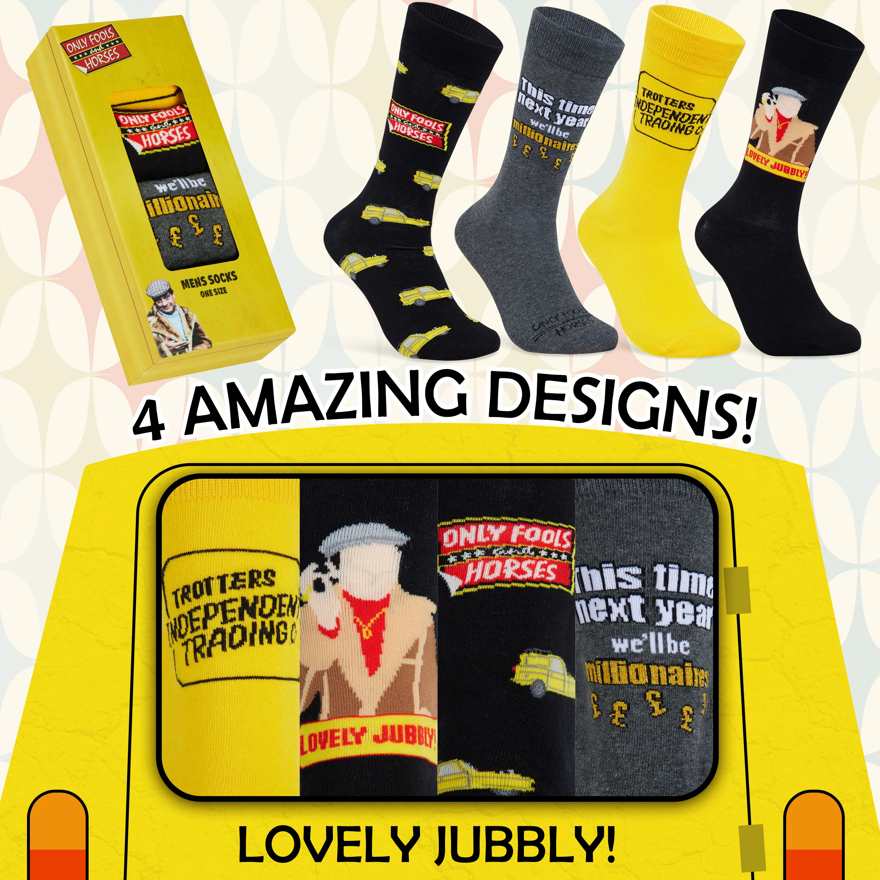 Only Fools and Horses Mens Calf Socks, Soft and Breathable Pack of 4 - Gifts for Him - Image 5