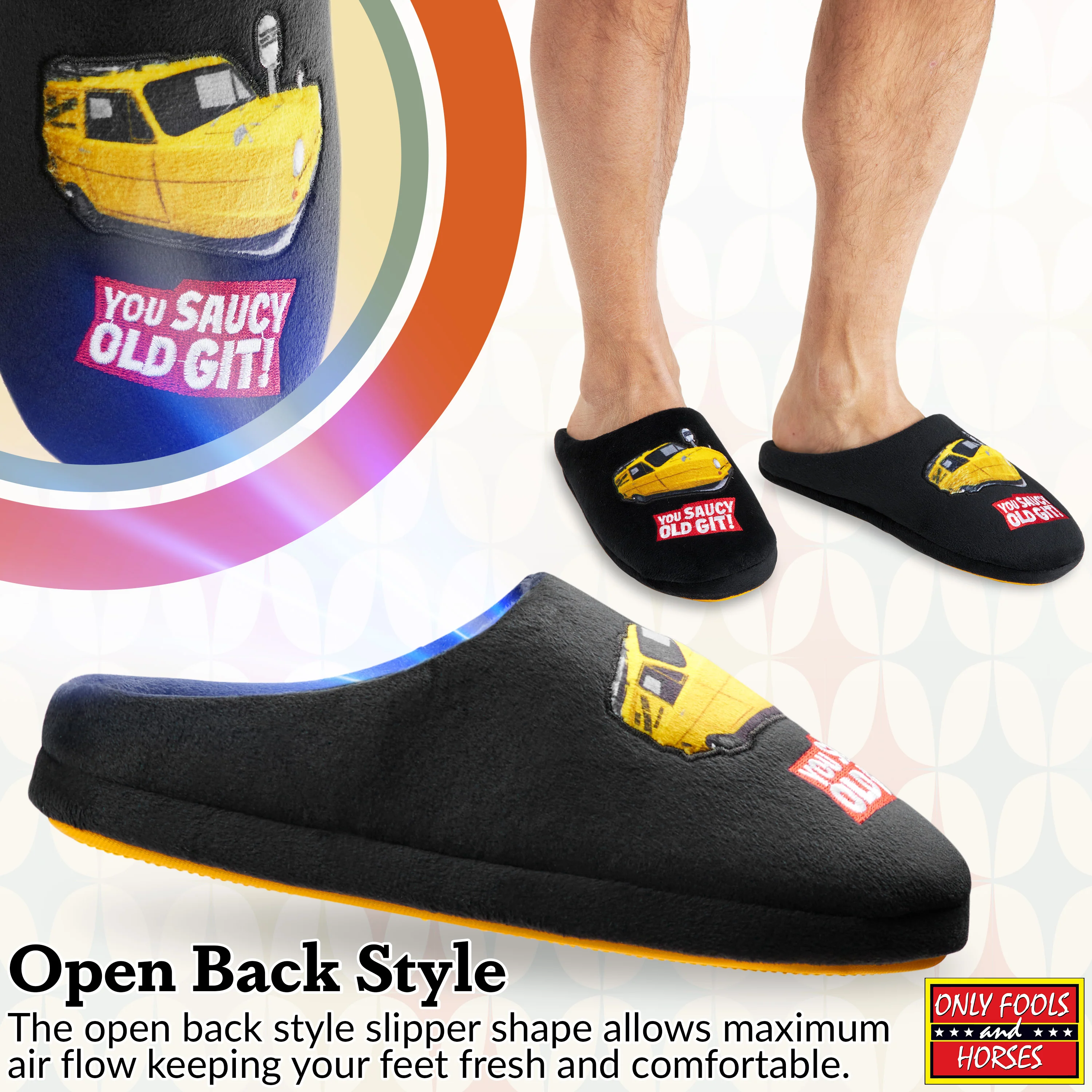 Only Fools and Horses Mens Mule Slippers, Non Slip House Shoes - Mens Gifts - Image 3