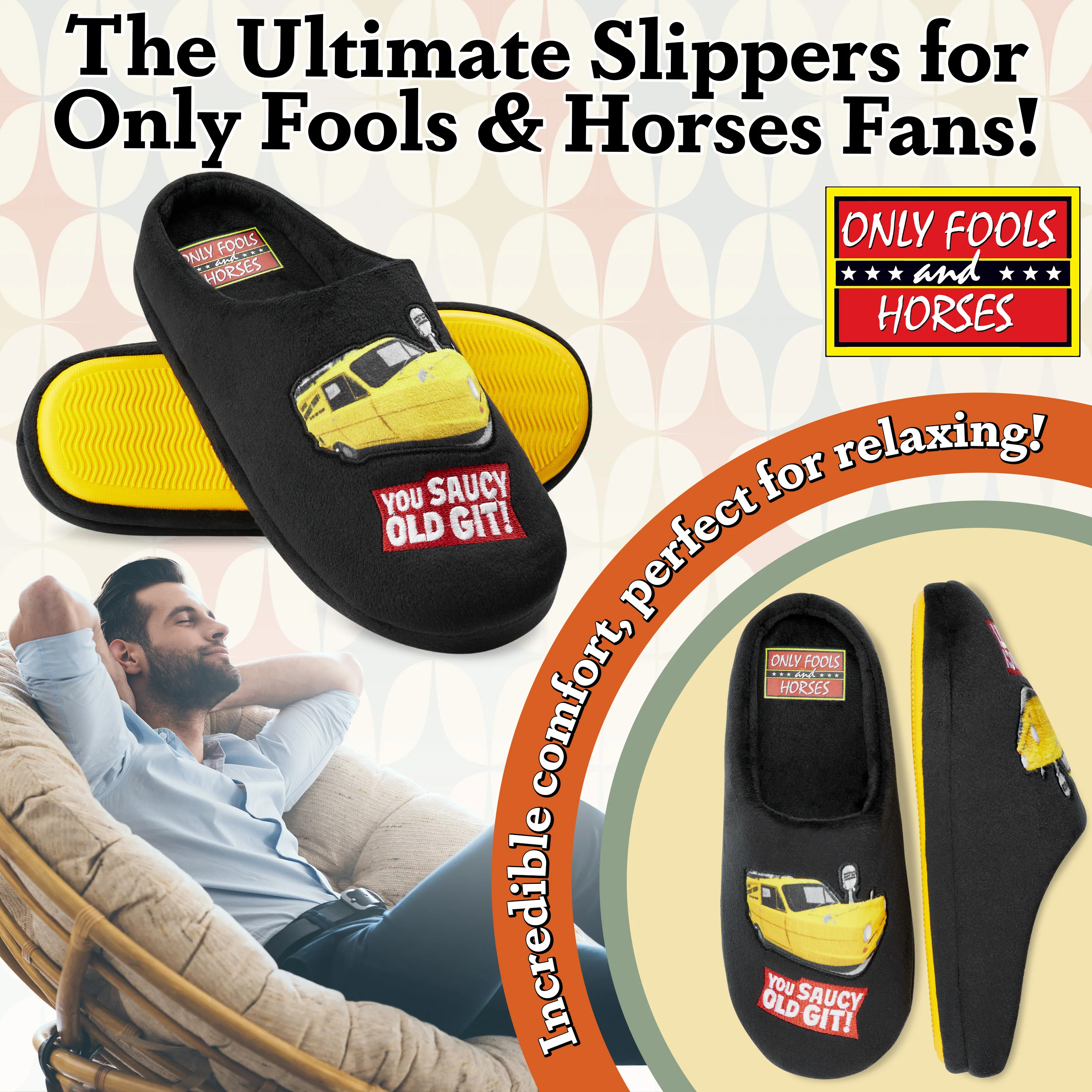 Only Fools and Horses Mens Mule Slippers, Non Slip House Shoes - Mens Gifts - Image 4