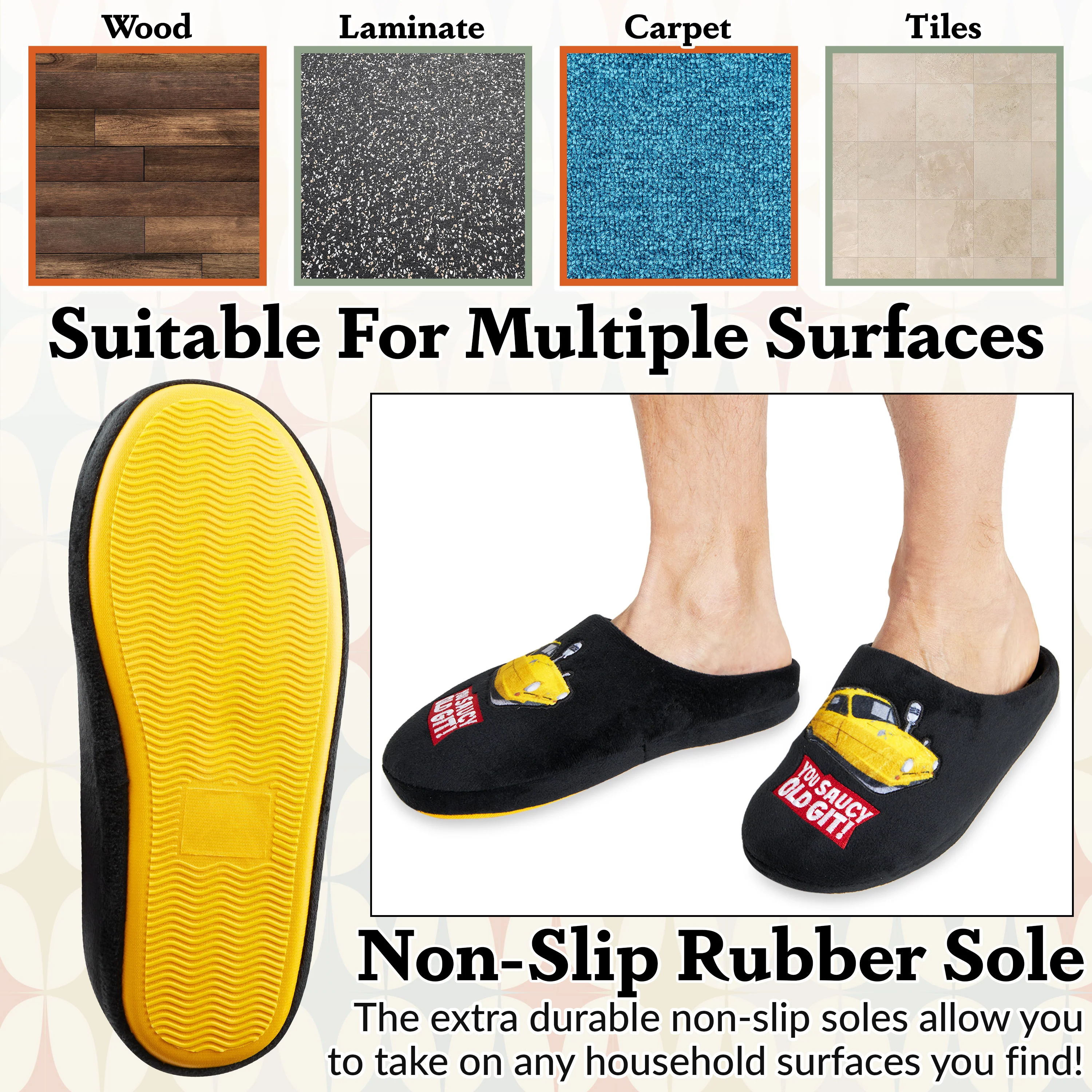 Only Fools and Horses Mens Mule Slippers, Non Slip House Shoes - Mens Gifts - Image 5