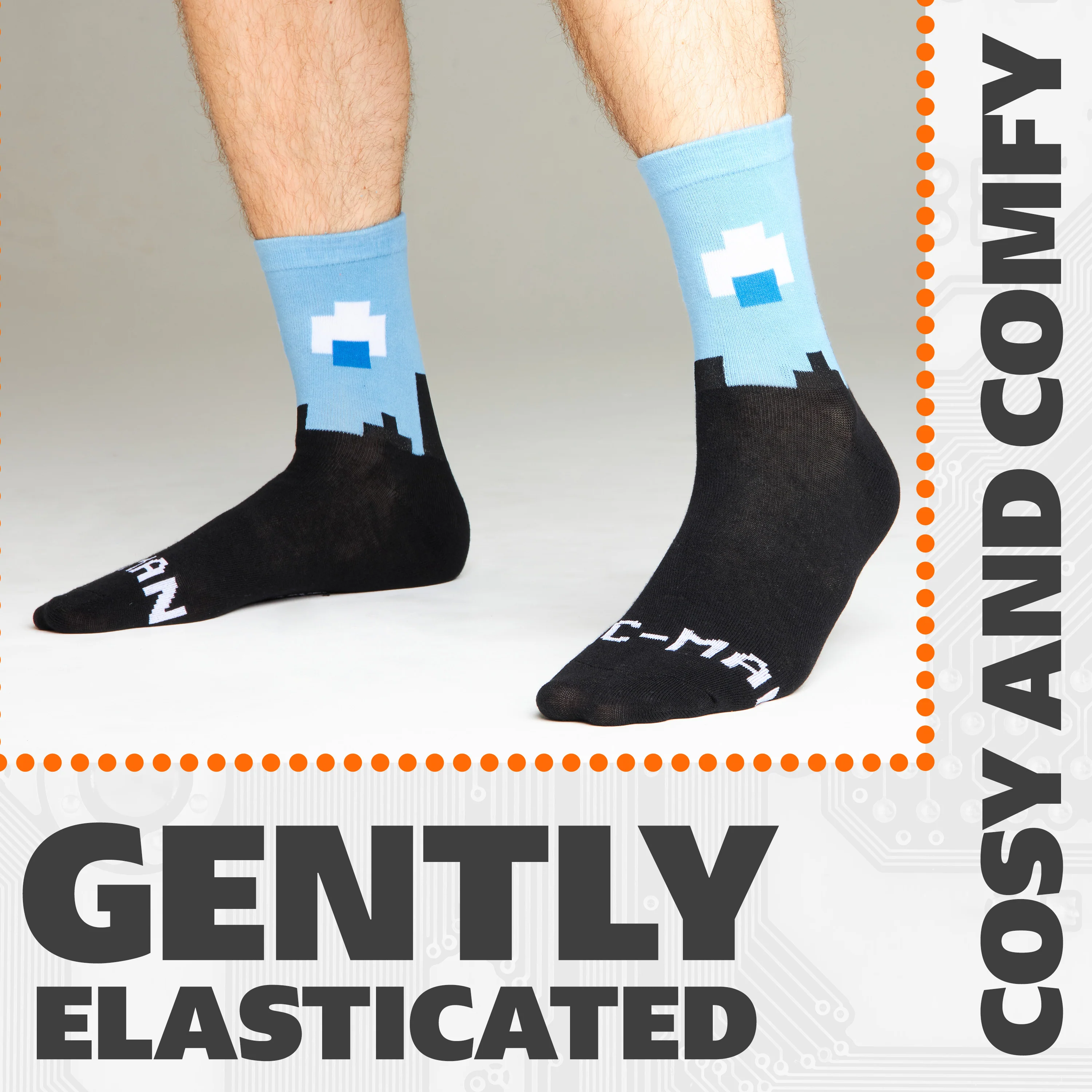 Pac-Man Calf Socks for Men Women Teens Breathable Pack of 5 Soft Socks Retro Funny Gifts for Him - Image 2