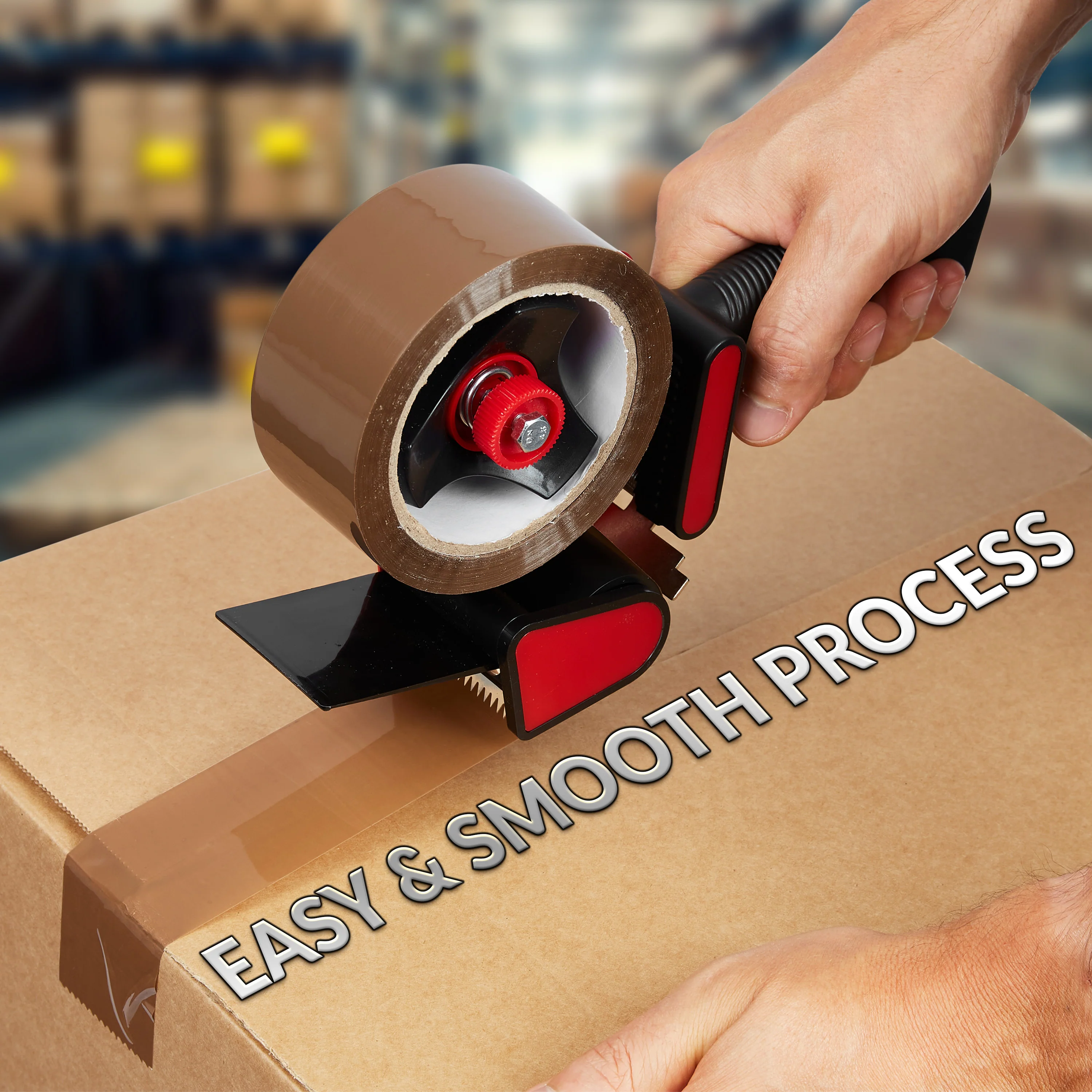 Packaging Tape Dispenser Tape Gun and 6 Rolls - Heavy Duty Tape for Packing - Image 5