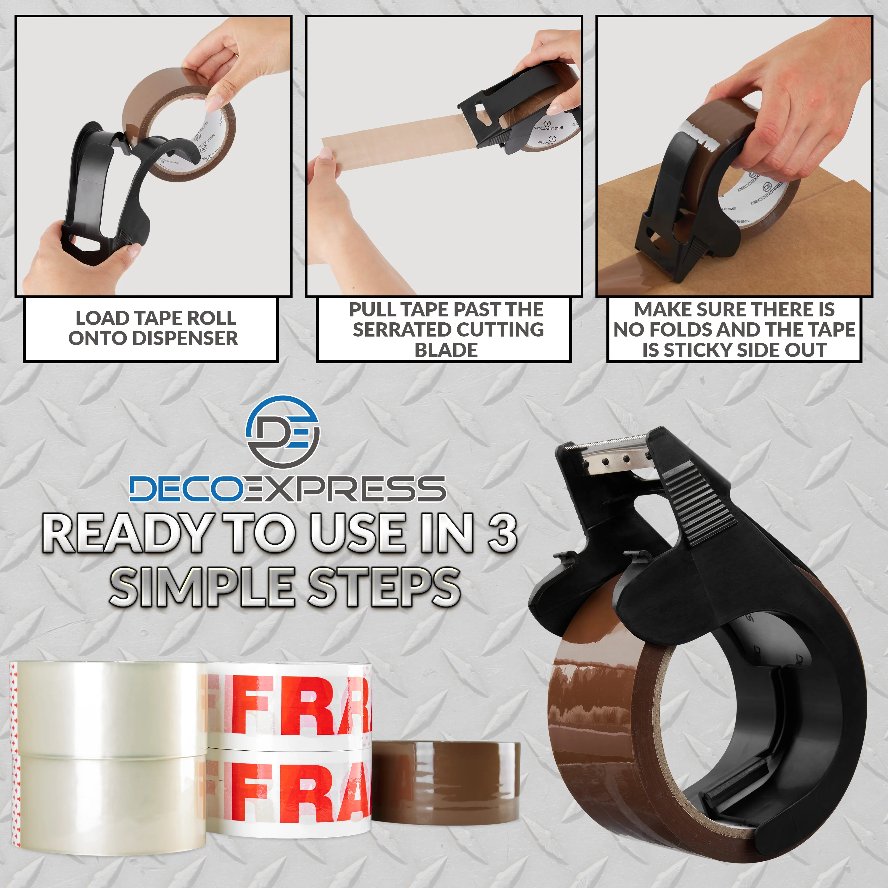 Packaging Tape Dispenser with 6 Tape Rolls - Small Dispenser Mixed - Image 6