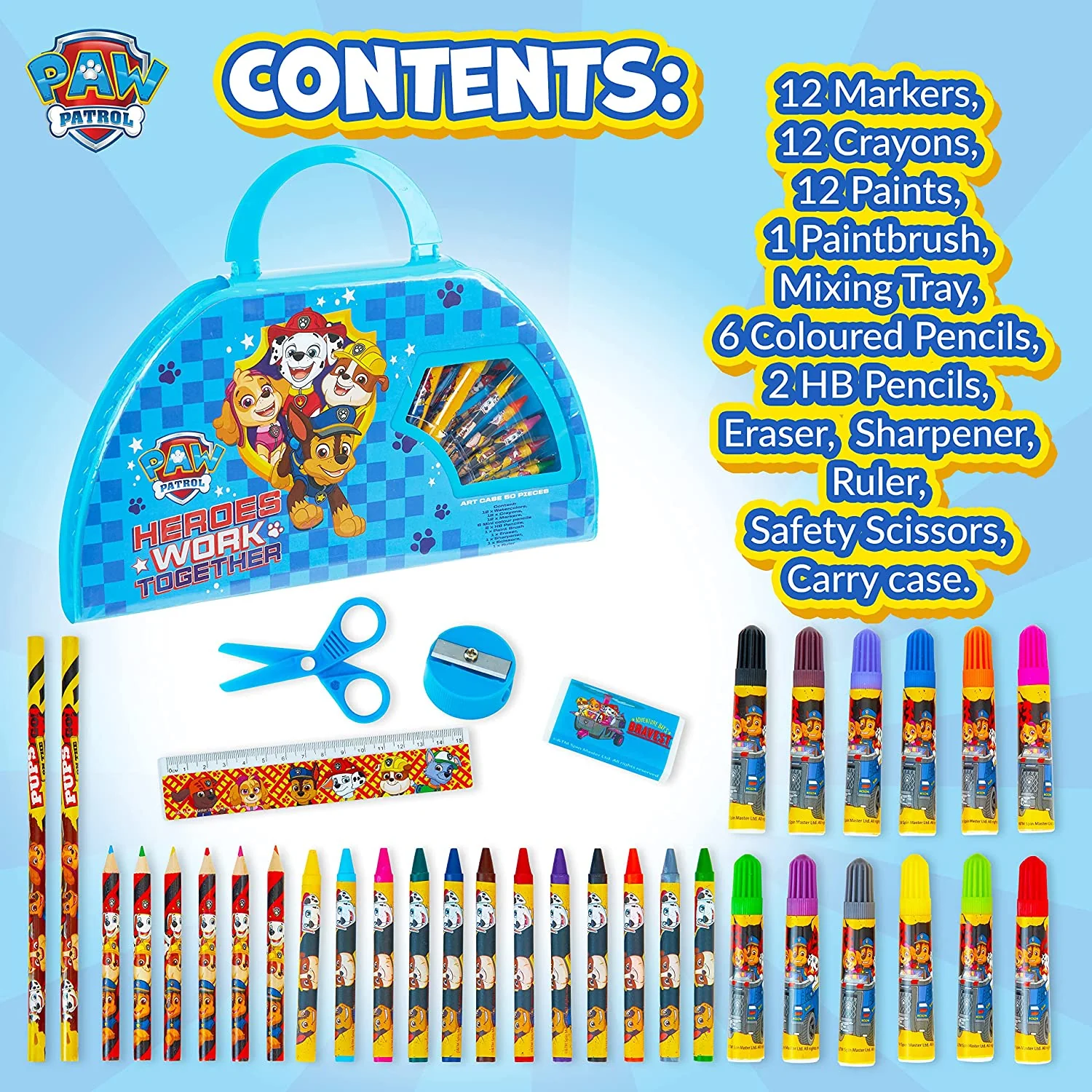 PAW PATROL 50 pcs Coloring Set - Kids Painting and Colouring Sets - Image 6