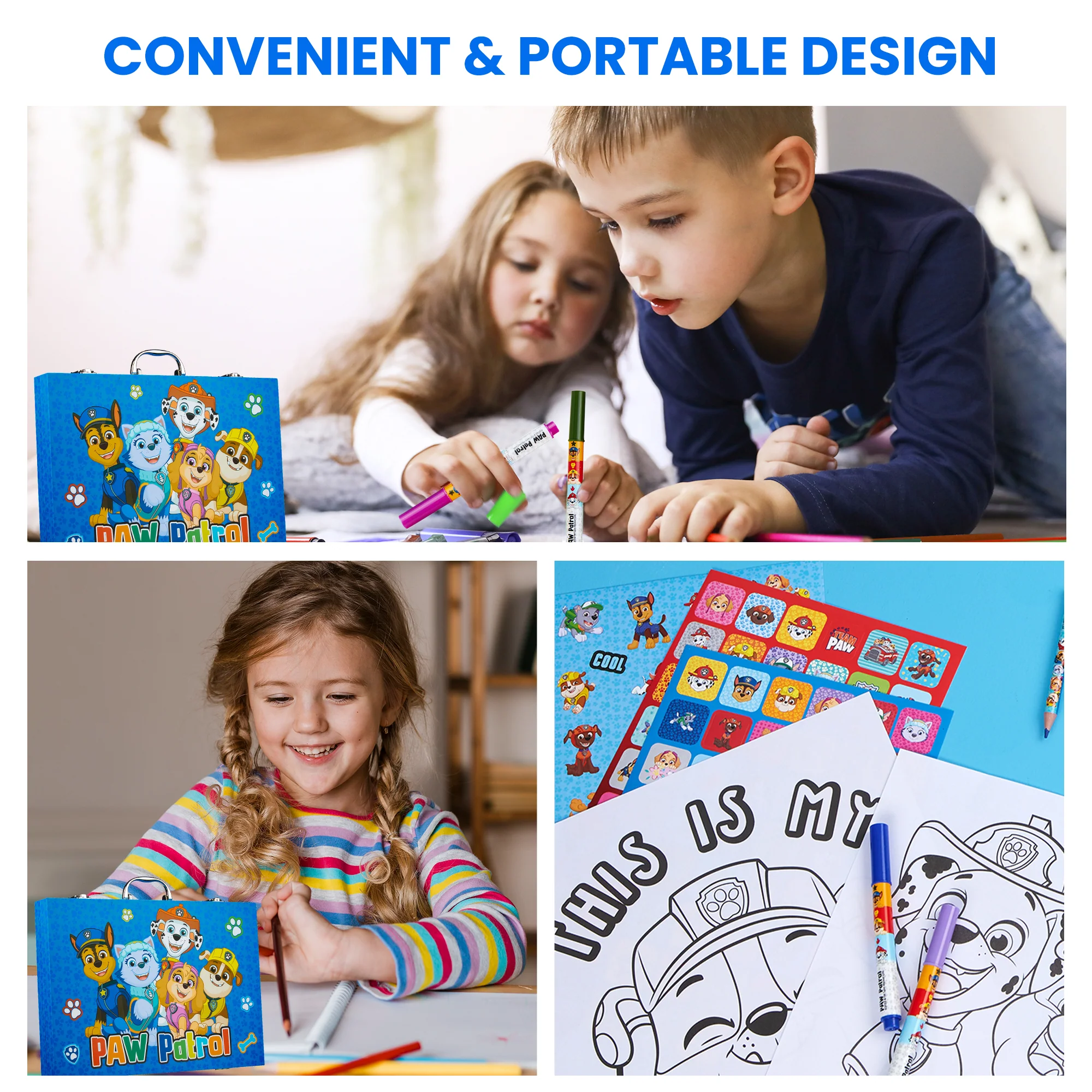 Paw Patrol Art Set for Kids Colouring Pencils Felt Tip Pens Crayons Stationery Crafts - Image 6