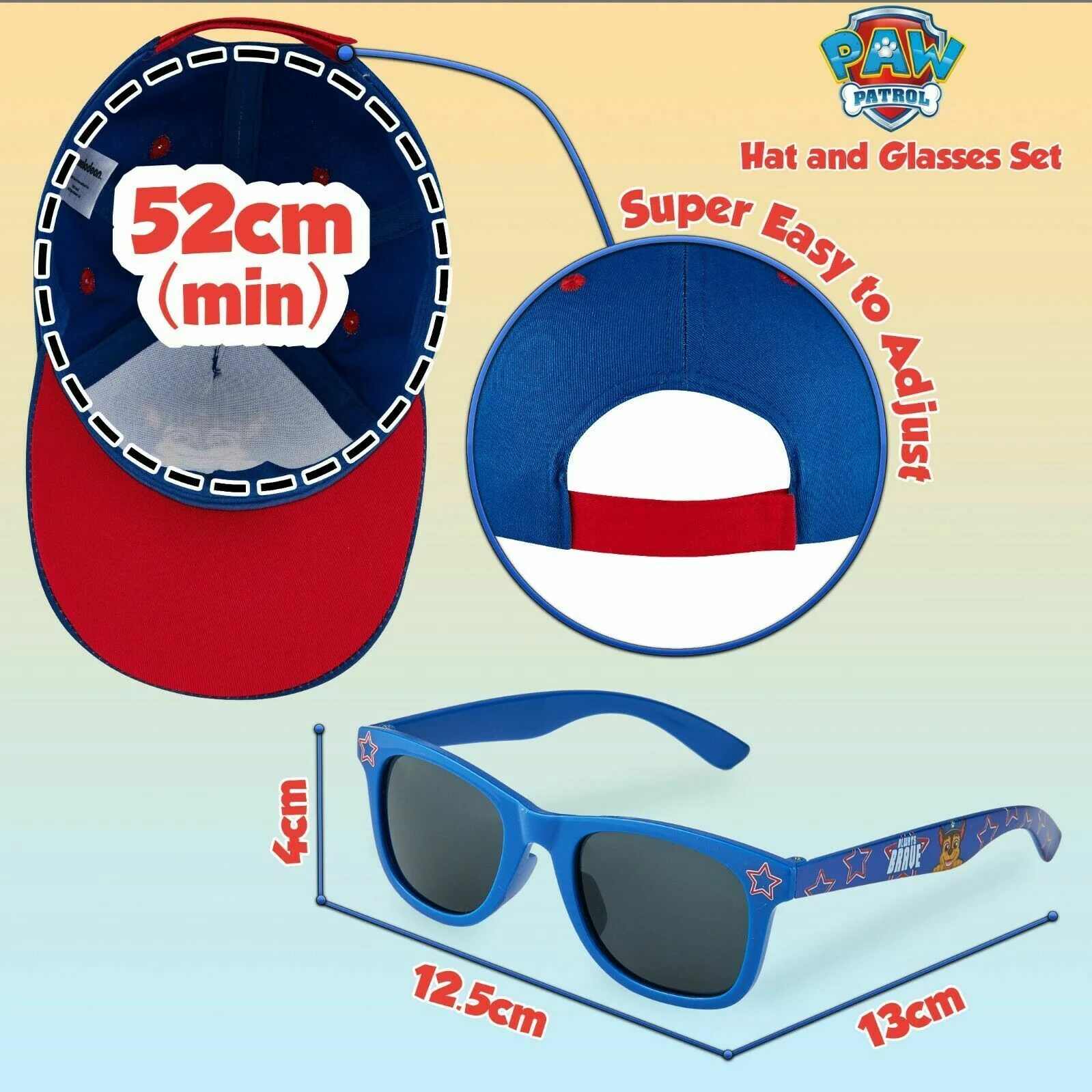Paw Patrol Baseball Cap and Kids Sunglasses - Boys Sun Hat & UV400 Sunglasses - Image 4