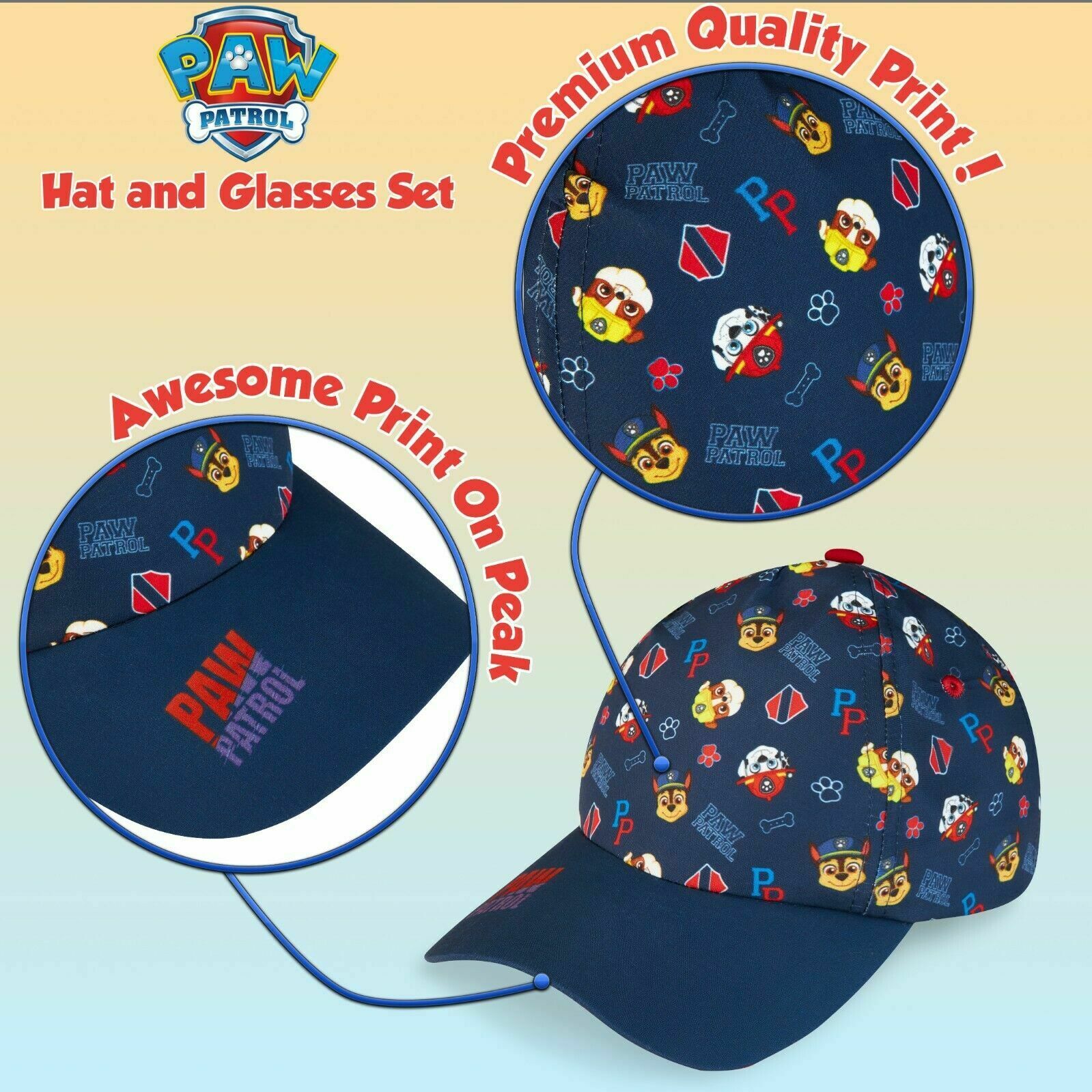 Paw Patrol Baseball Cap and Kids Sunglasses - Boys Sun Hat & UV400 Sunglasses for Kids Summer Set - Image 5
