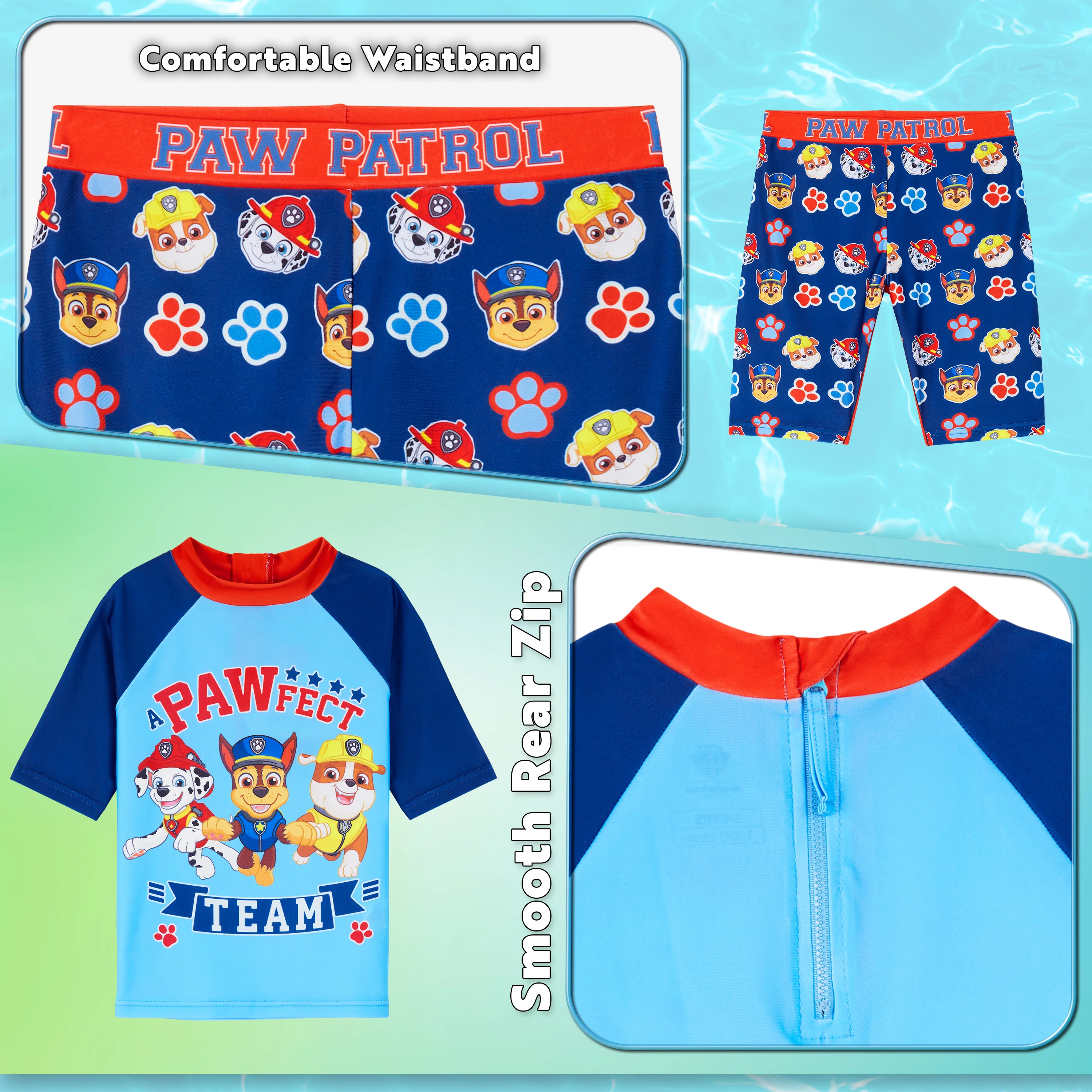 Paw Patrol Boys 2 Piece Swimwear Set for Kids - Beach, Pool, Holiday Essentials - Image 5