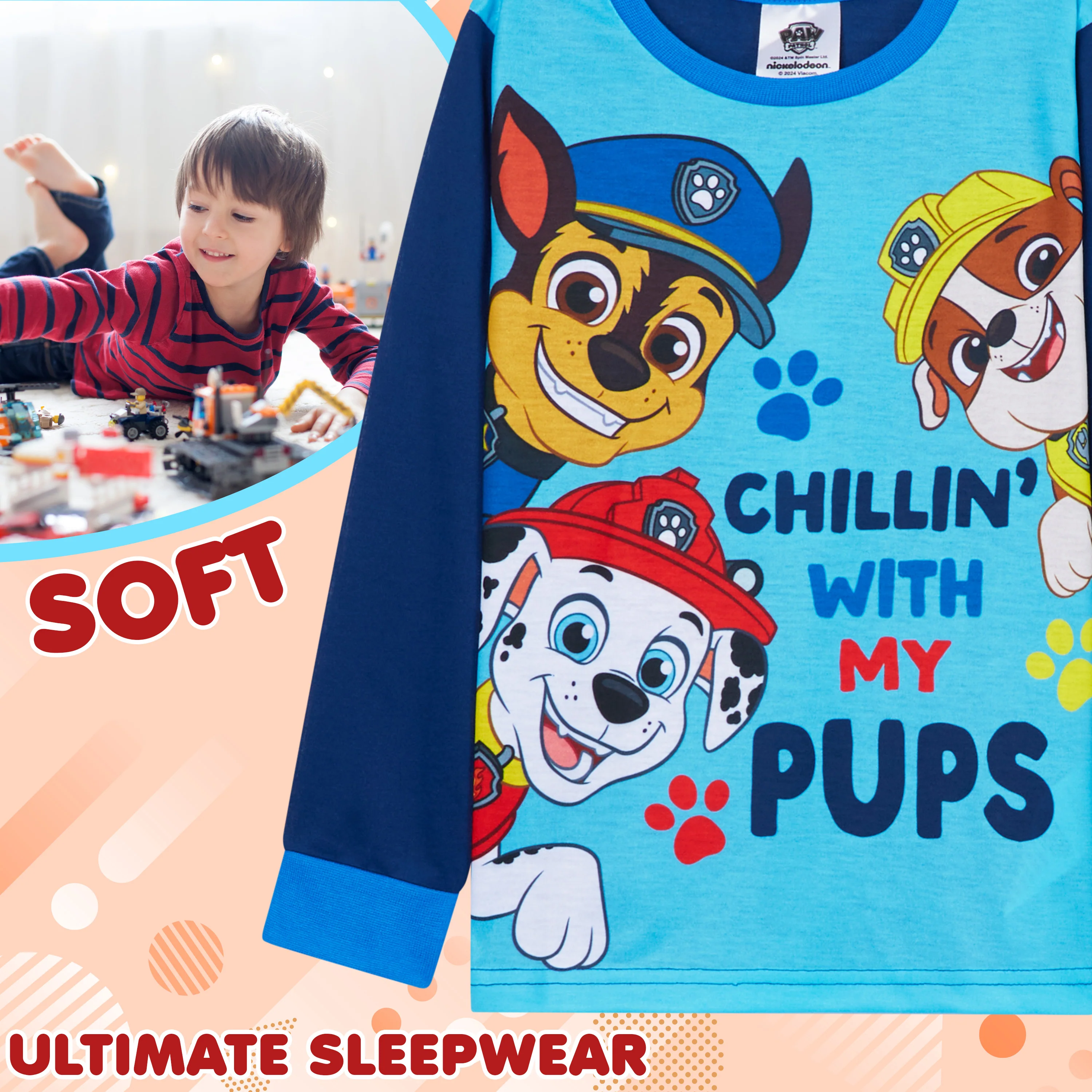 Paw Patrol Boys Long Pyjamas Set, Comfortable 2 Piece Nightwear Set - Boys Gifts - Image 5