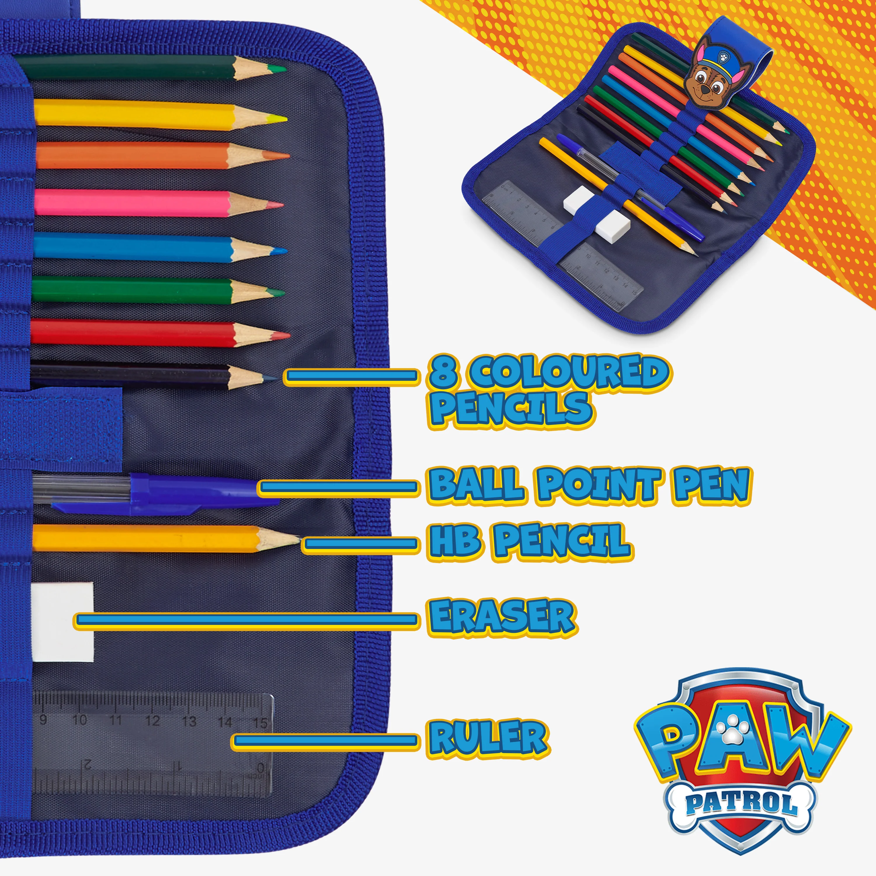 PAW PATROL Boys Pencil Case, Kids Pencil Case with Stationery - Image 5