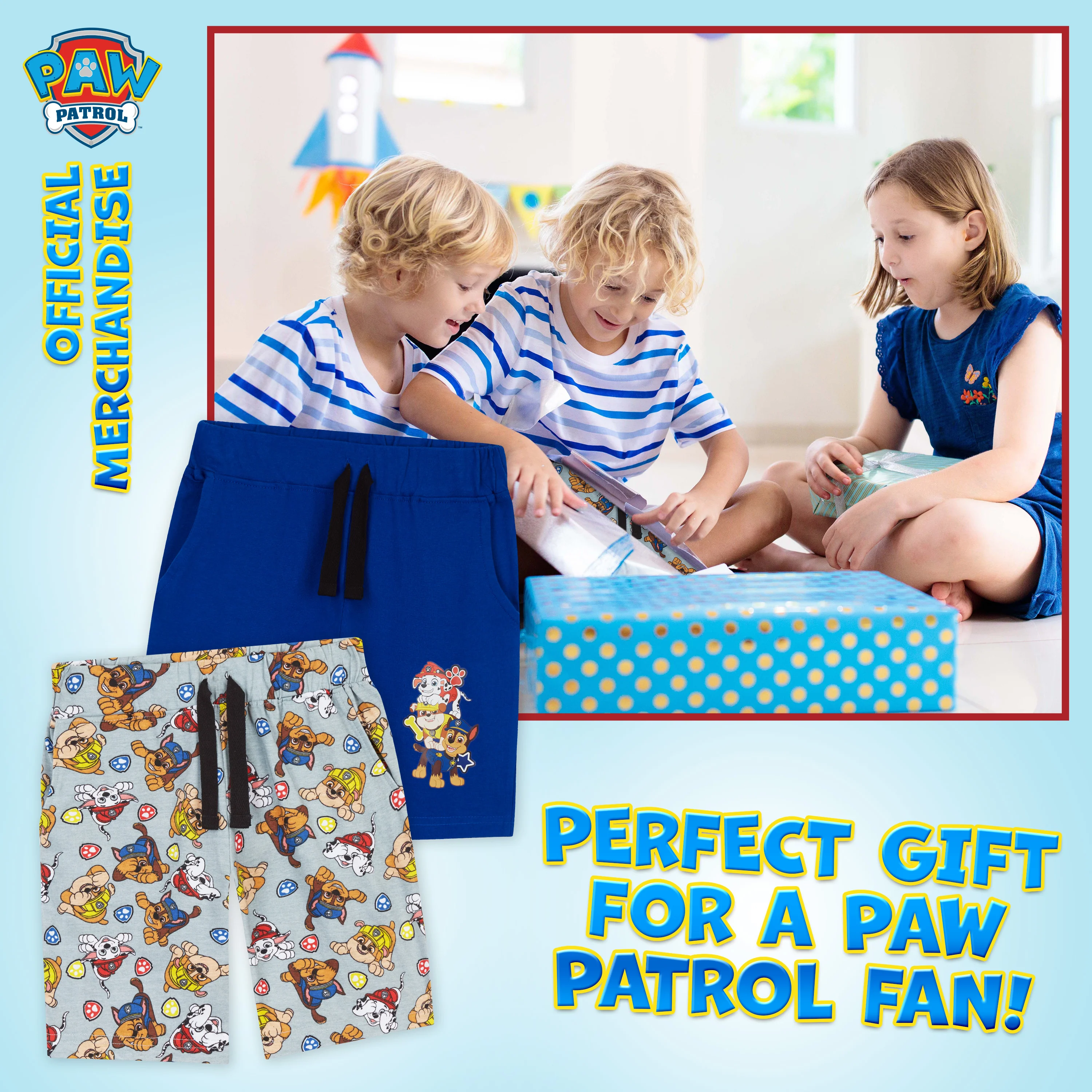 Paw Patrol Boys Shorts, 2-Pack Jersey Shorts 18 Months to 8 Years, Kids Gifts - Image 3