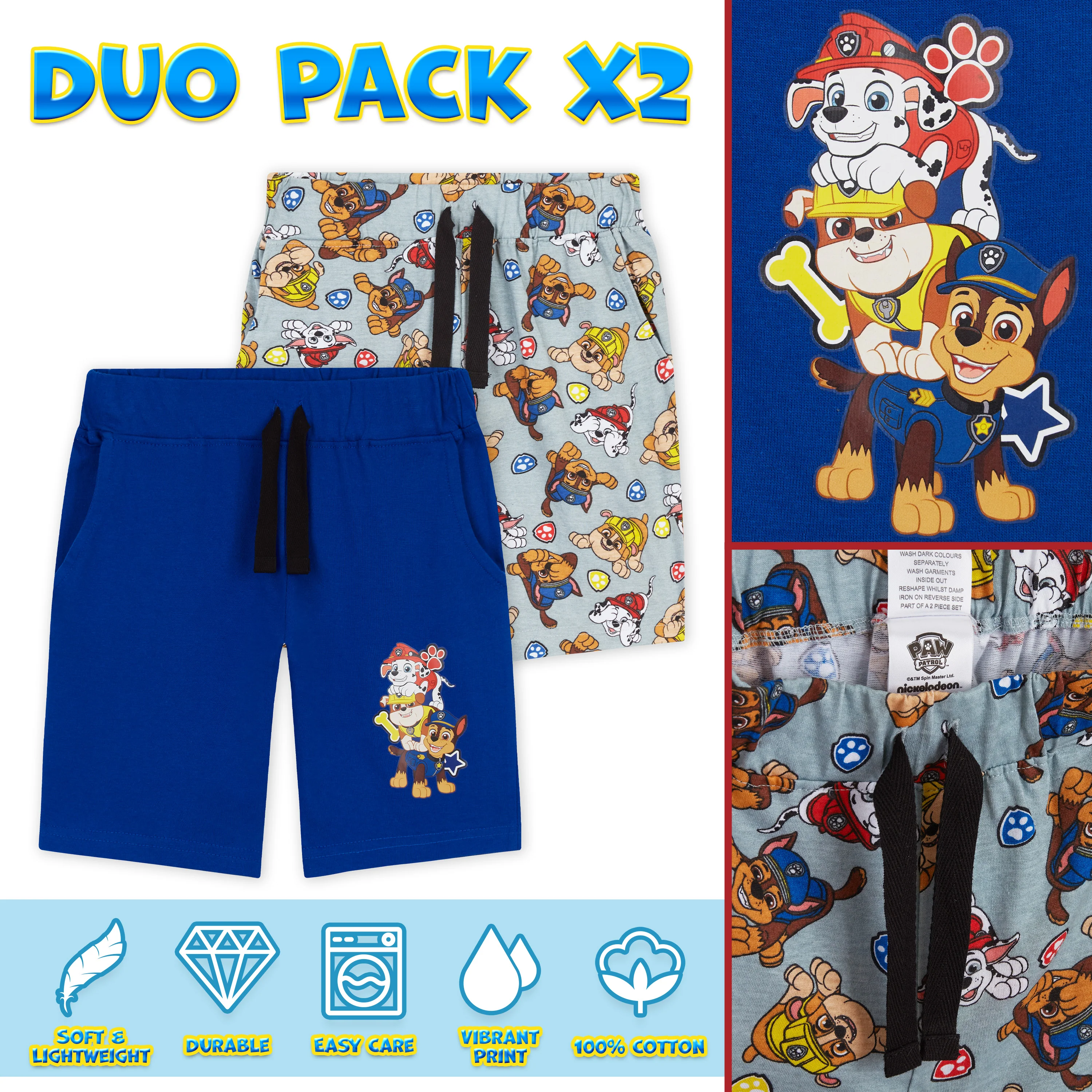 Paw Patrol Boys Shorts, 2-Pack Jersey Shorts 18 Months to 8 Years, Kids Gifts - Image 4