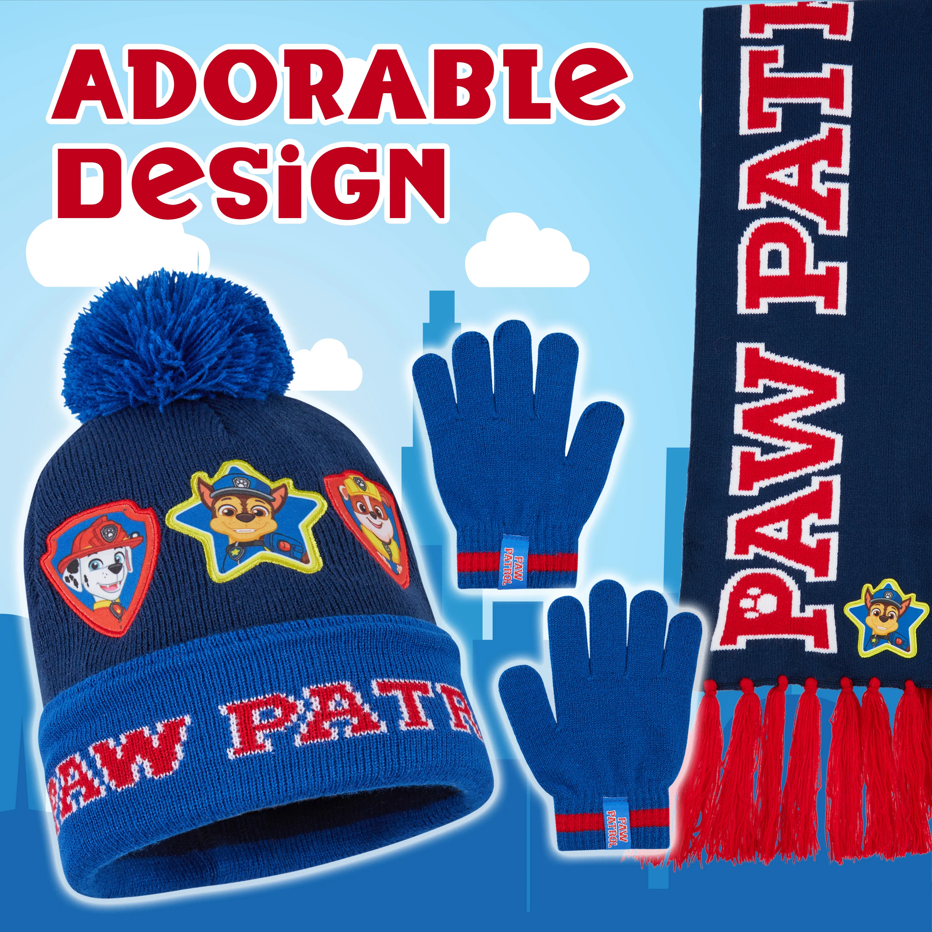 Paw Patrol Boys Winter Accessories Set, Beanie Scarf Gloves - Gifts for Boys - Image 6