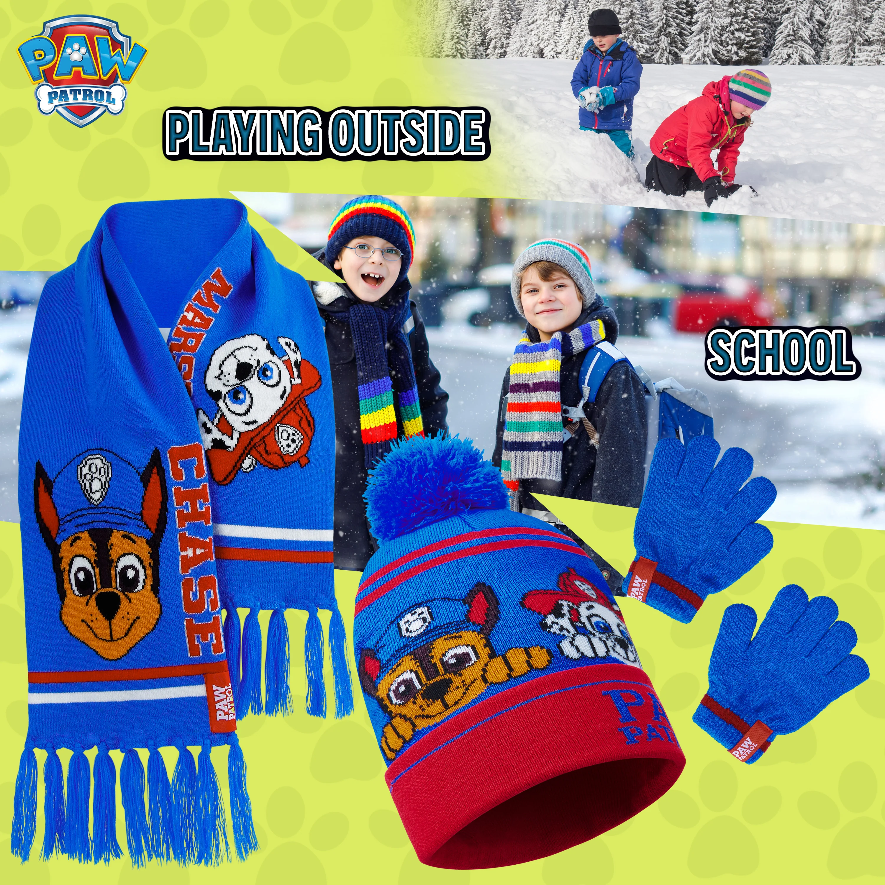 Paw Patrol Boys Winter Accessories Set, Beanie Scarf Gloves - Gifts for Boys - Image 5