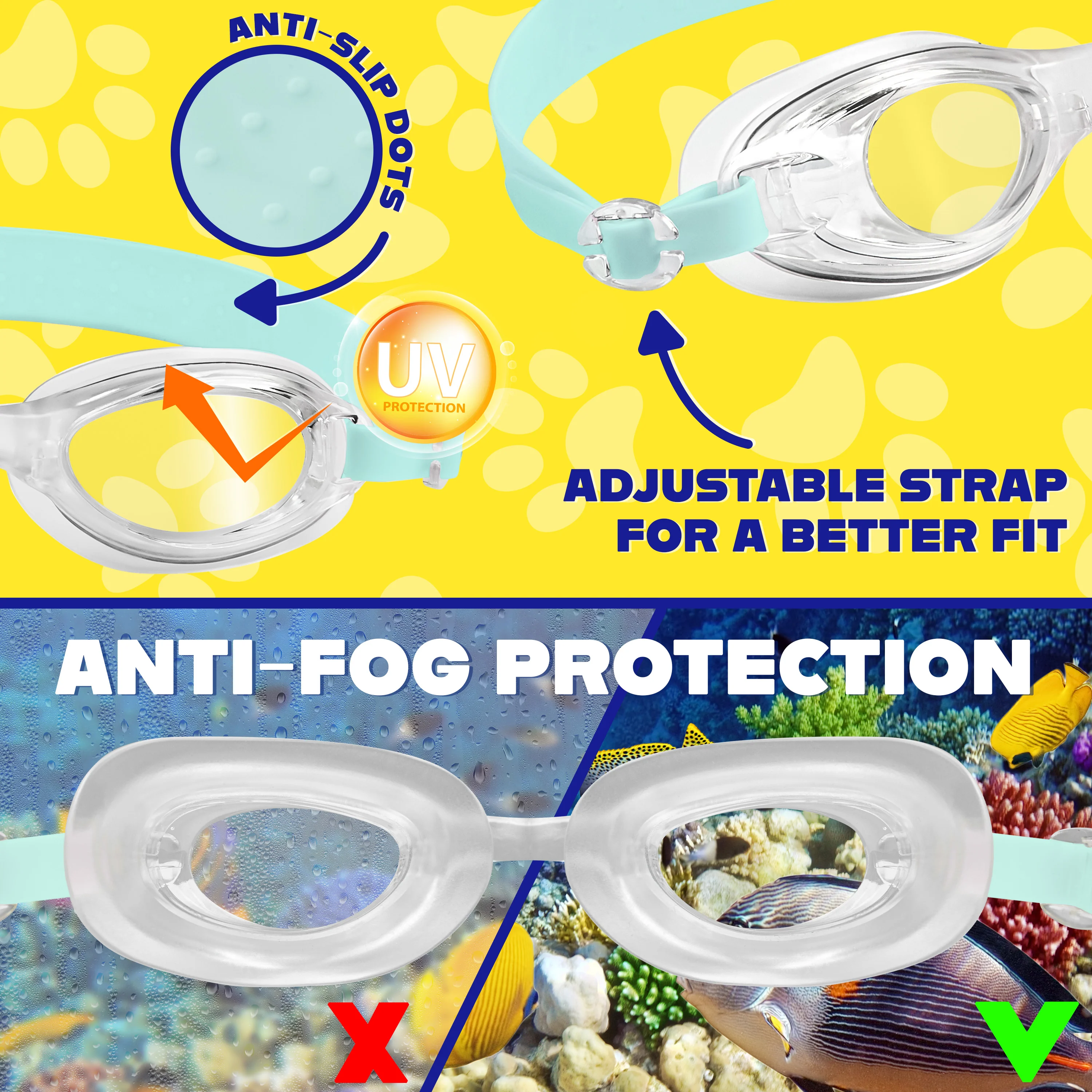 Paw Patrol Children's Swimming Goggles Swimming Cap Set Anti-Fog UV Protection - PINK - Image 11