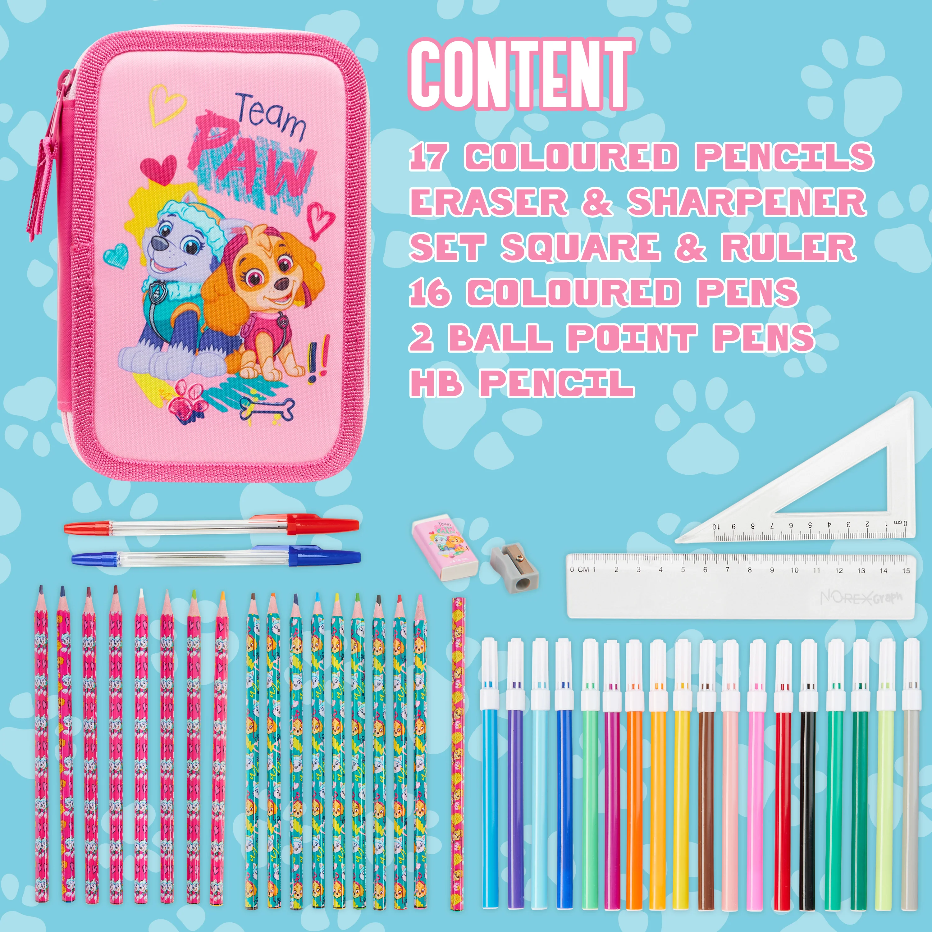 Paw Patrol Filled Pencil Case, Filled Pencil Case Multiple Zipped Compartments - Image 6