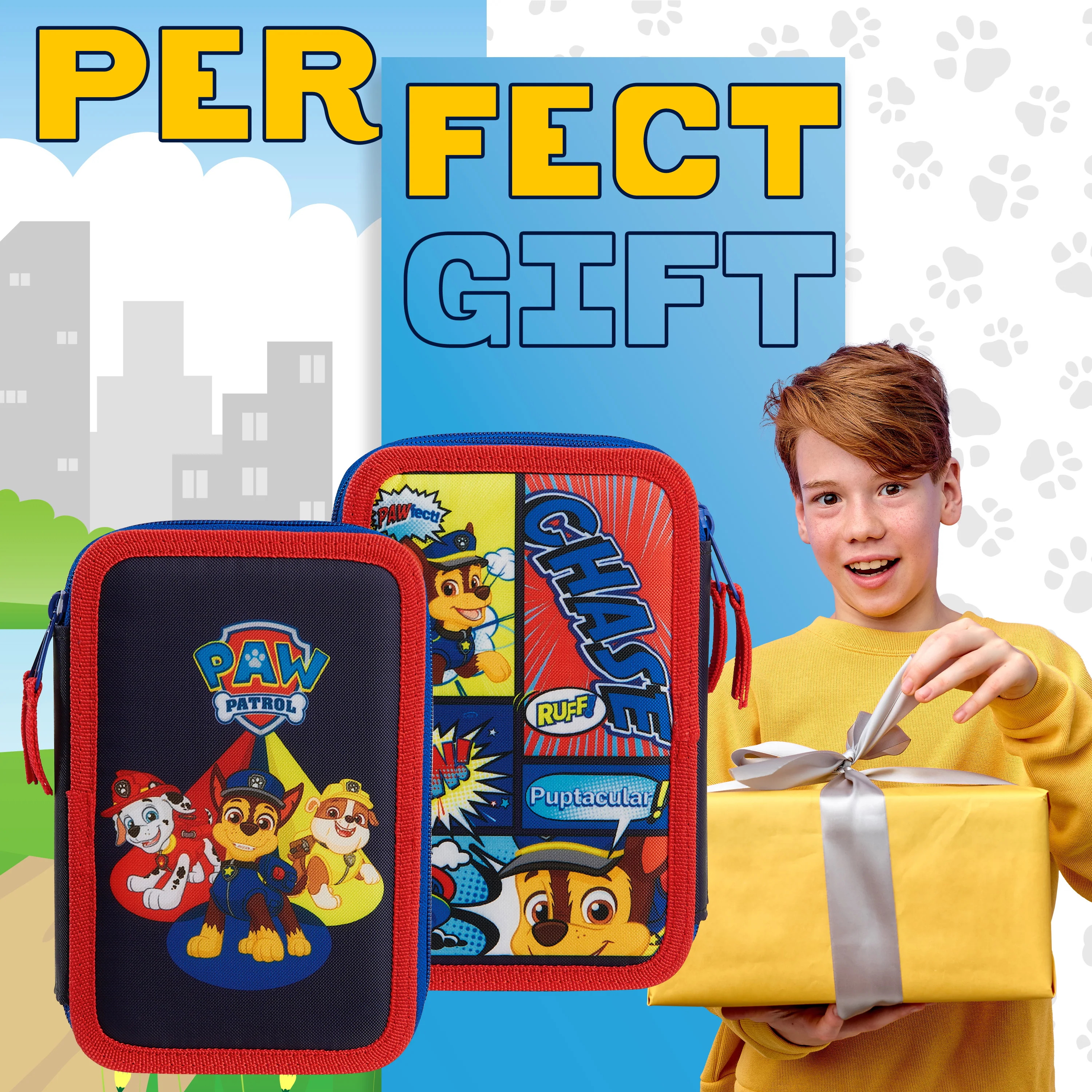 Paw Patrol Filled Pencil Case Multiple Zipped Compartments School Stationery Set - Image 3