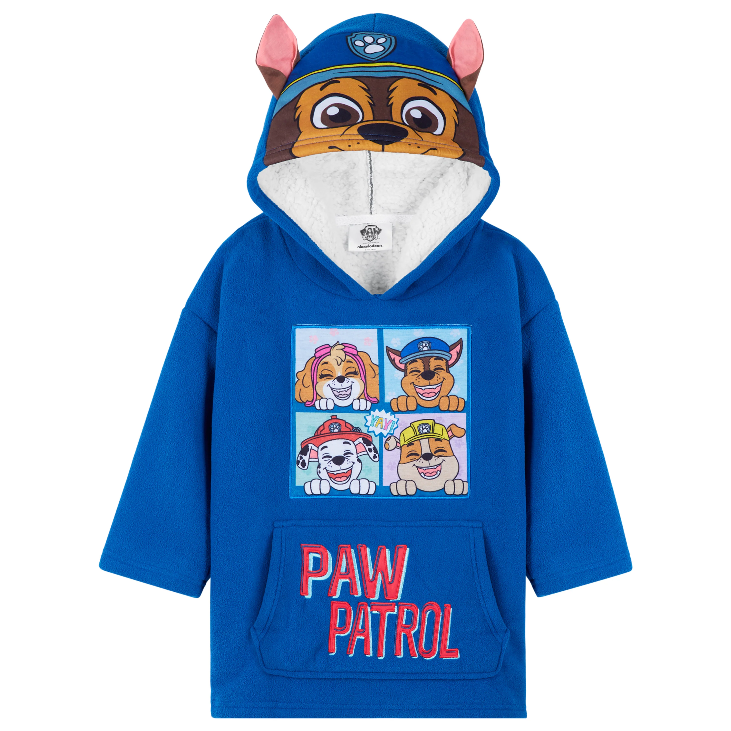 Paw Patrol Fleece Blanket Hoodie for Kids - One Size 3-6 Years Kids Oversized Hoodie
