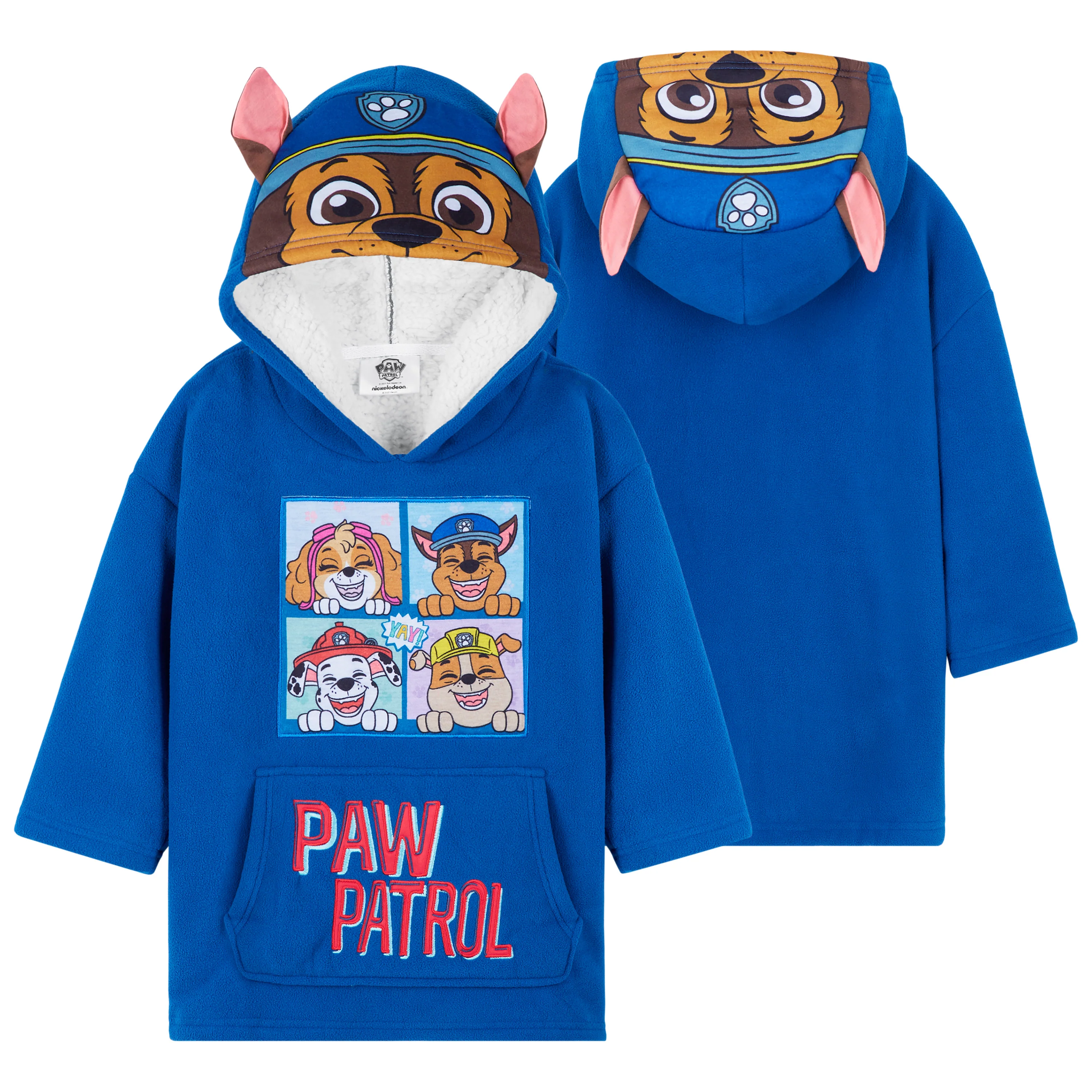 Paw Patrol Fleece Blanket Hoodie for Kids - One Size 3-6 Years Kids Oversized Hoodie - Image 3