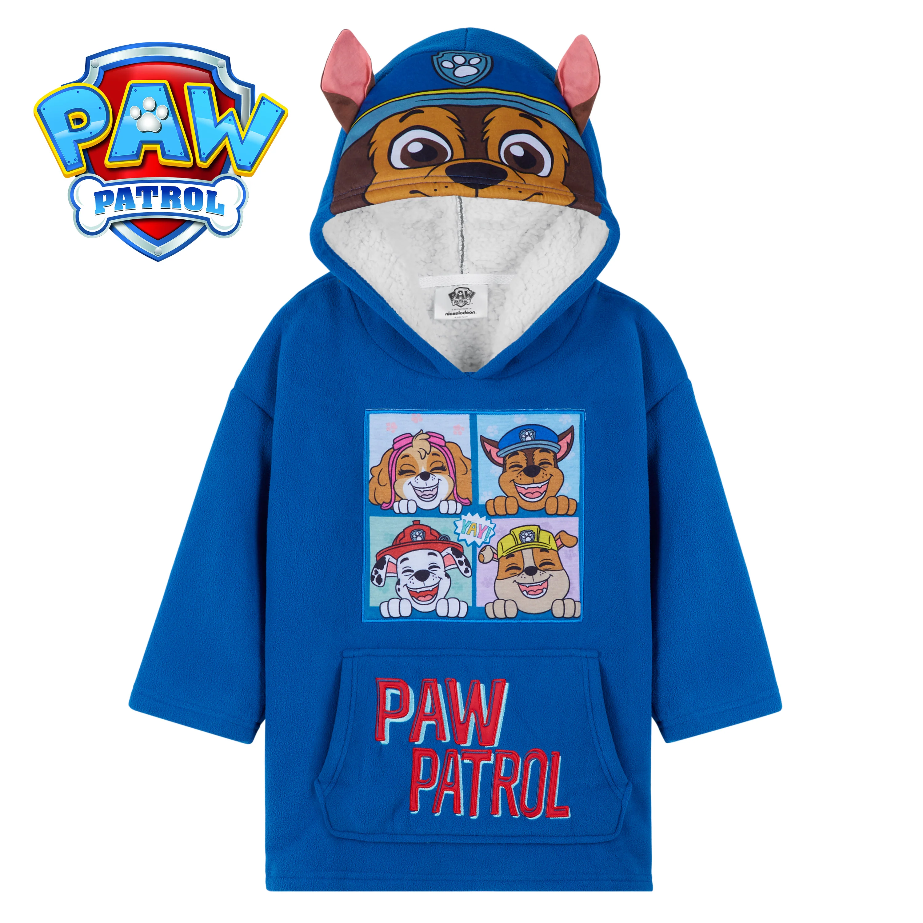 Paw Patrol Fleece Blanket Hoodie for Kids - One Size 3-6 Years Kids Oversized Hoodie - Image 5