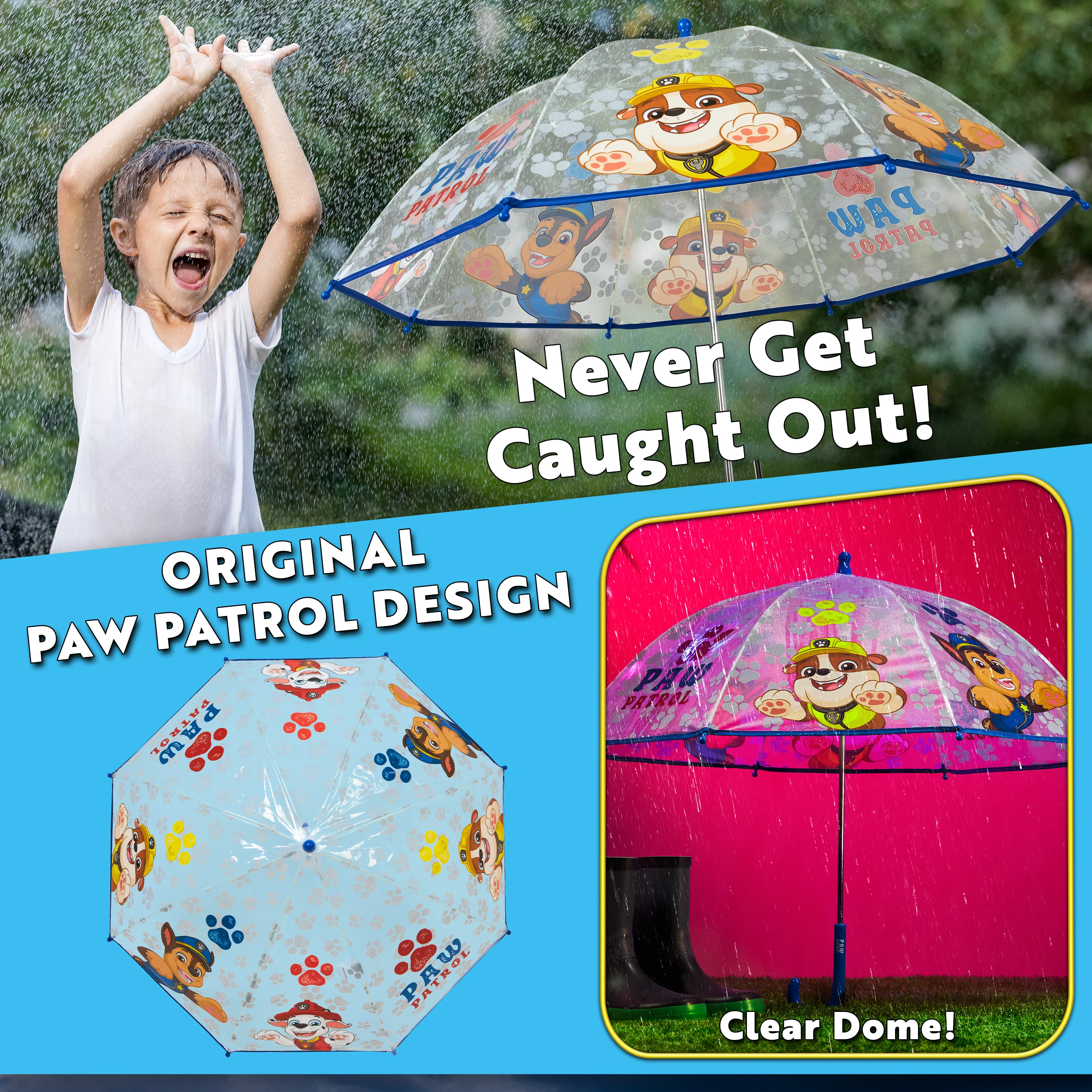 Paw Patrol Umbrella with Clear Dome - Lightweight Kids Travel Accessories - Image 5