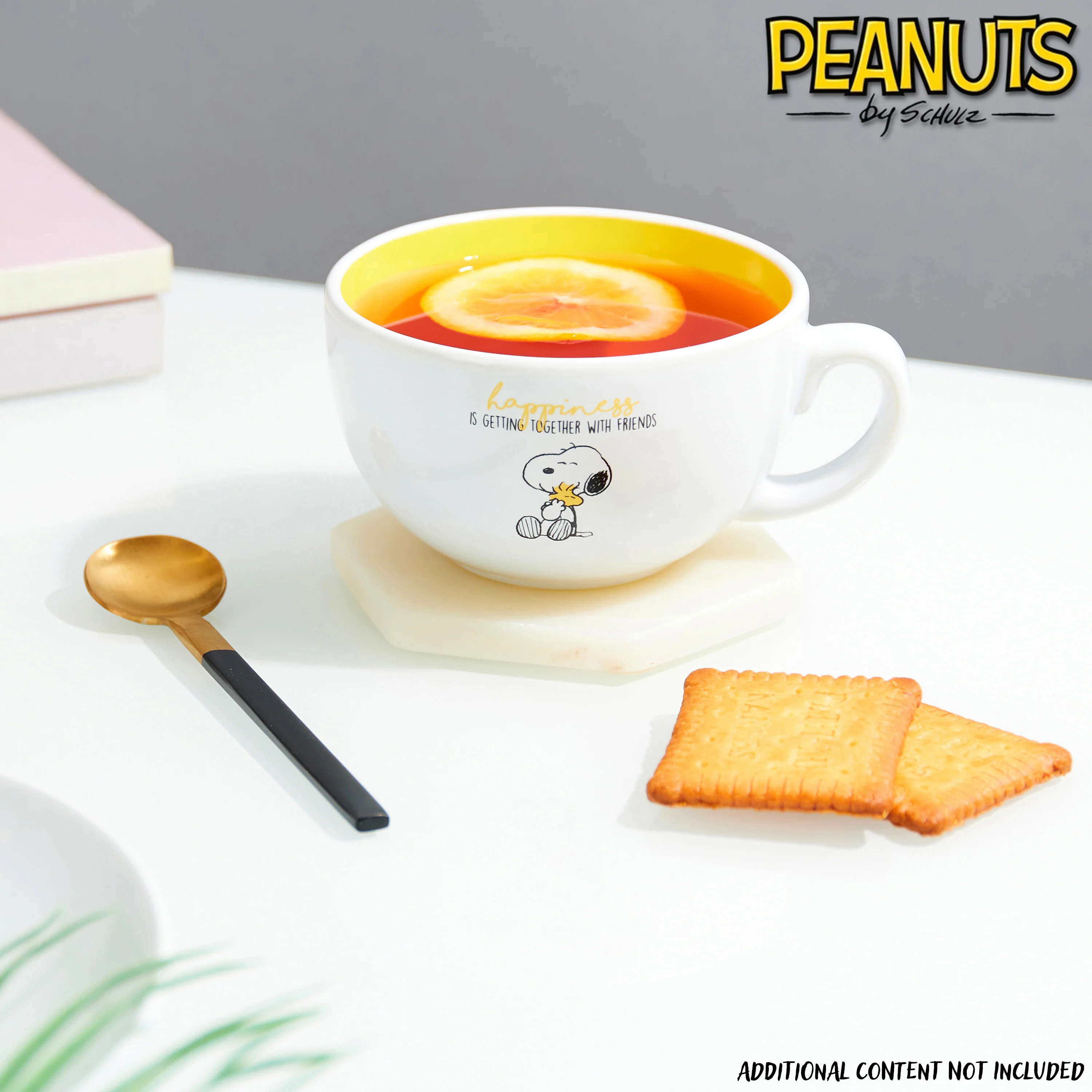 Peanuts Snoopy Coffee Cup Ceramic Mug Cute Cappuccino or Tea Cup for Women Teens Mum Wife Work Office Gifts for Women (White/Yellow Cappuccino, 340ml) - Image 5