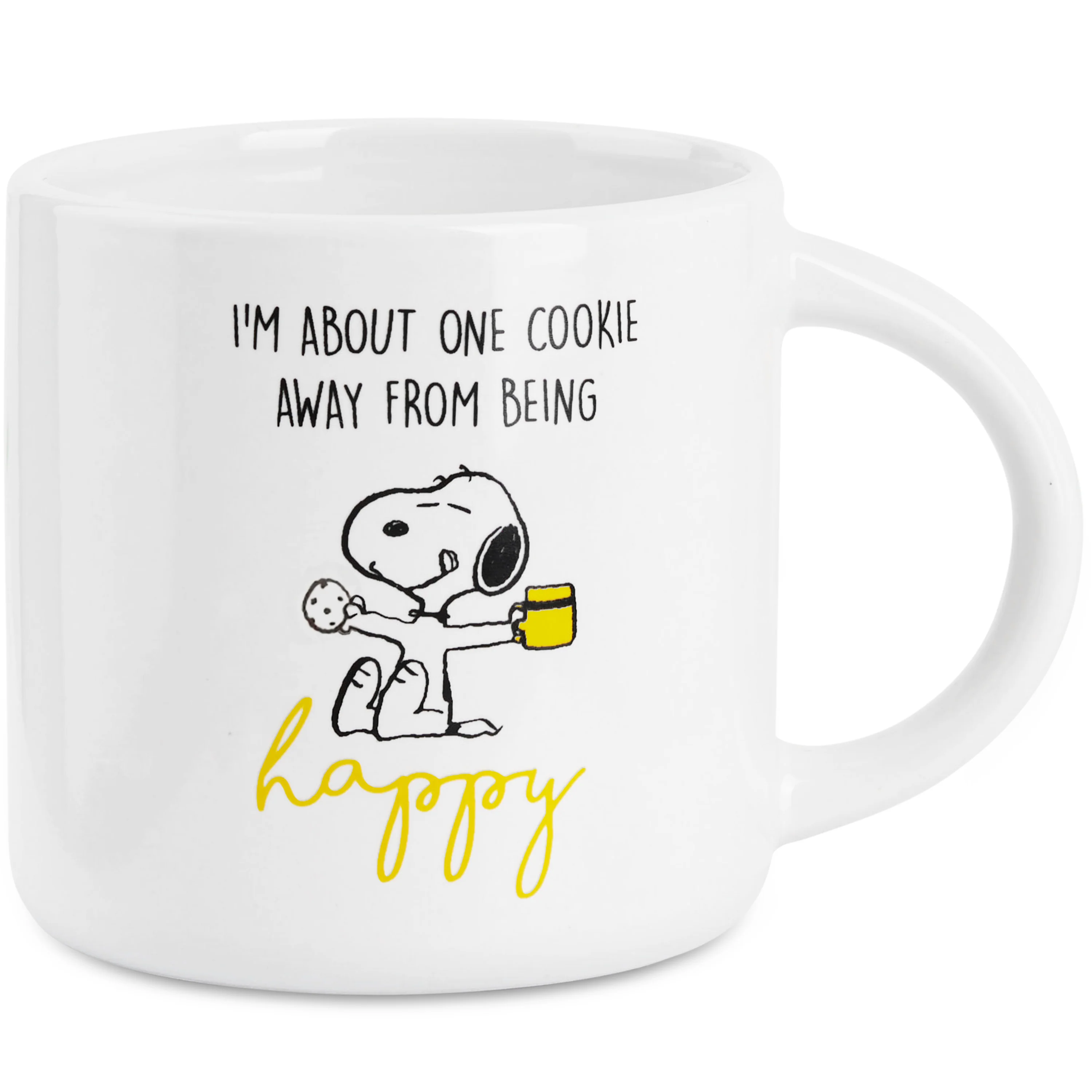 Peanuts Snoopy Coffee Cup Ceramic Mug Cute Cappuccino or Tea Cup for Women Teens Mum Wife Work Office Gifts for Women (White/Yellow Coffee, 400ml)