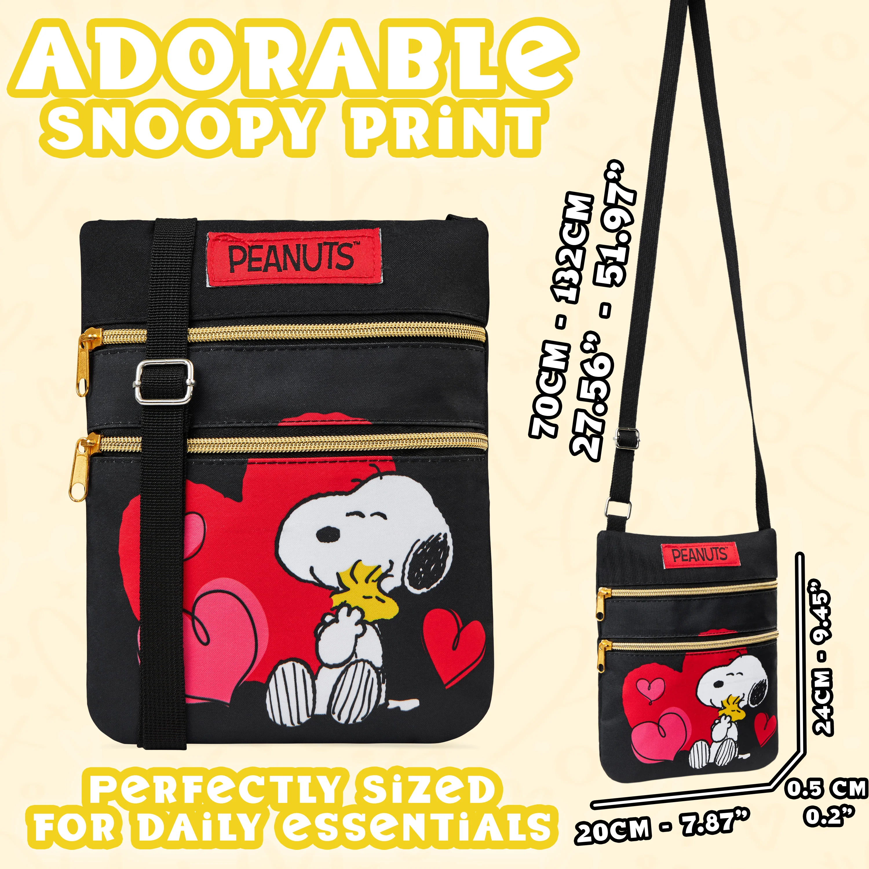 Peanuts Snoopy Crossbody Bag for Girls - Adjustable Strap 2 Pockets - Gifts for Girls - Image 6
