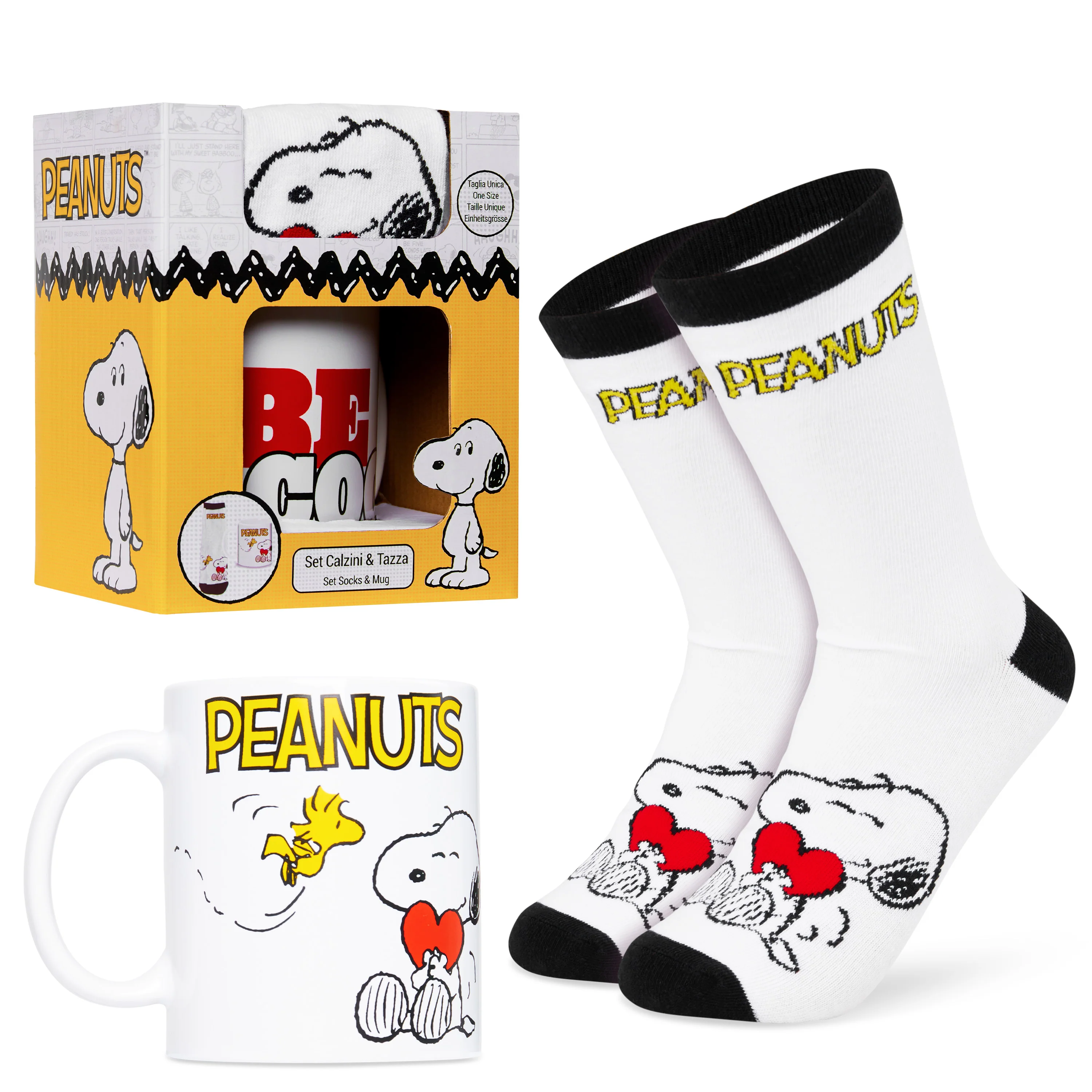 Peanuts Snoopy Mug and Socks Gift Set for Women Calf Socks and Mug Womens Gifts