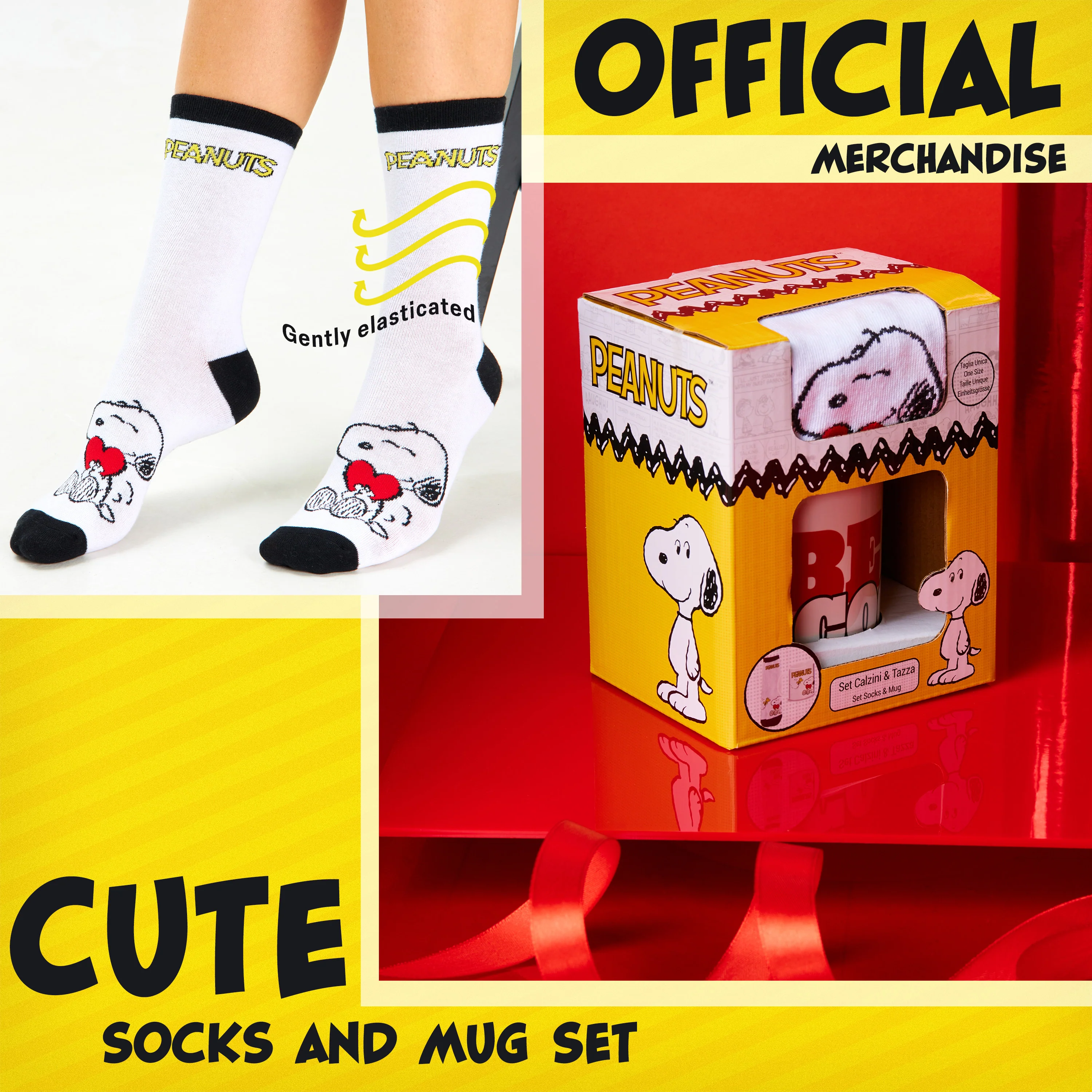 Peanuts Snoopy Mug and Socks Gift Set for Women Calf Socks and Mug Womens Gifts - Image 6