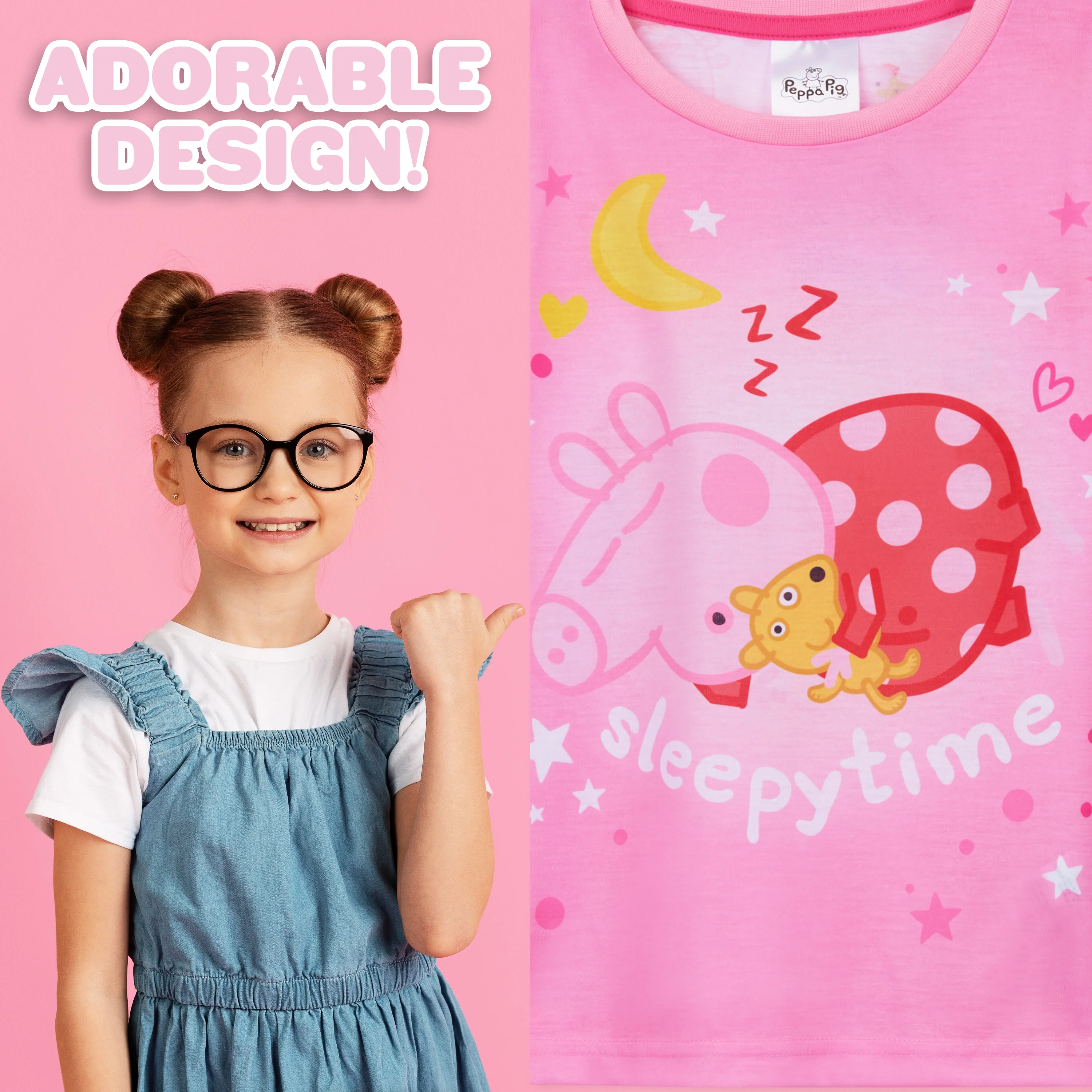 Peppa Pig Girls Long Pyjama Set, Soft Breathable Loungewear PJs - Gifts for Girls - Image 2